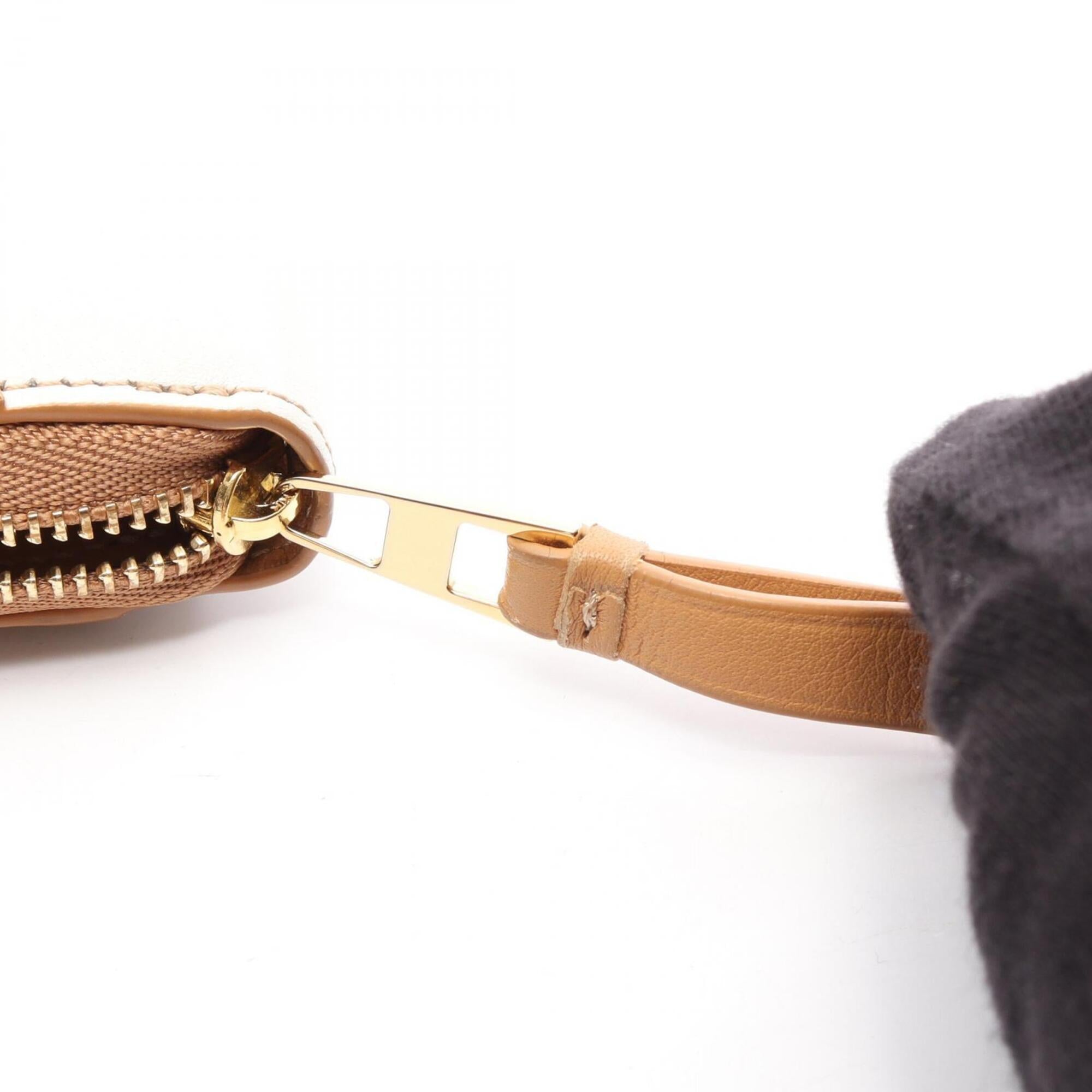 Loewe Beige Brown Ivory Leather Long Wallet (Bi-Fold) (Pre-Owned)