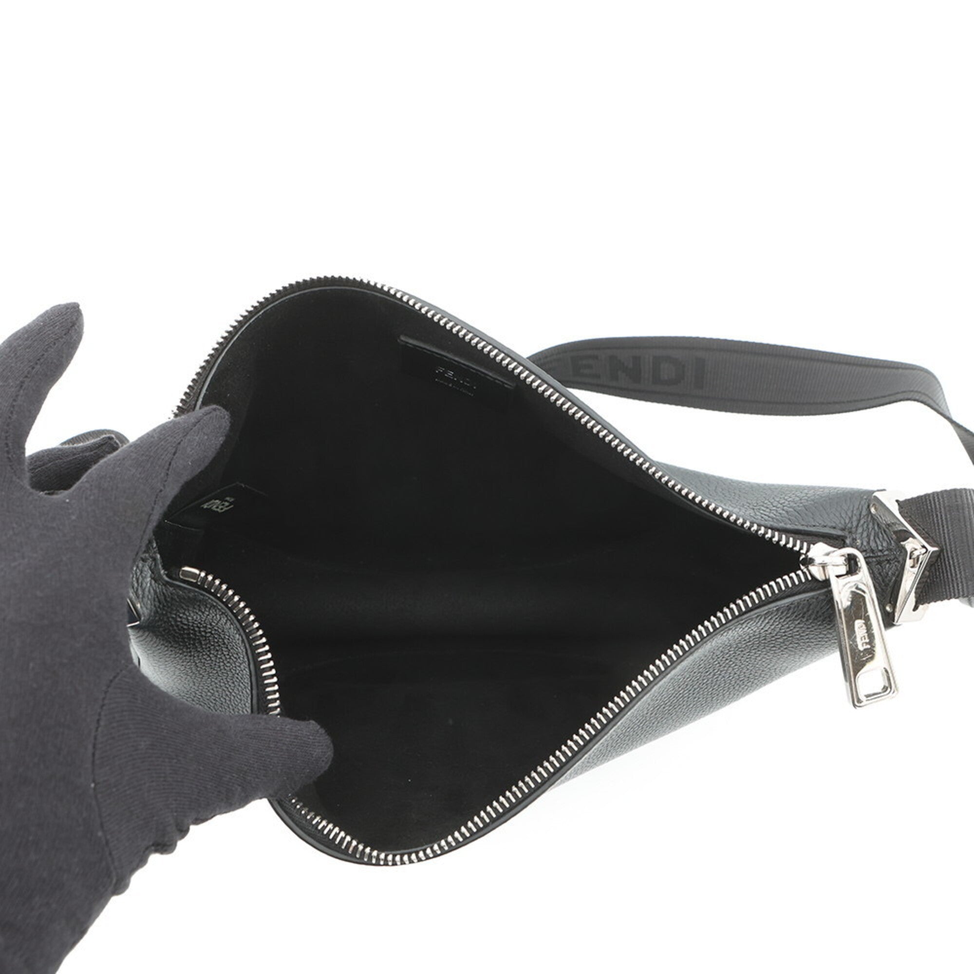 Fendi Black Leather Handbag Shoulder Bag (Pre-Owned)