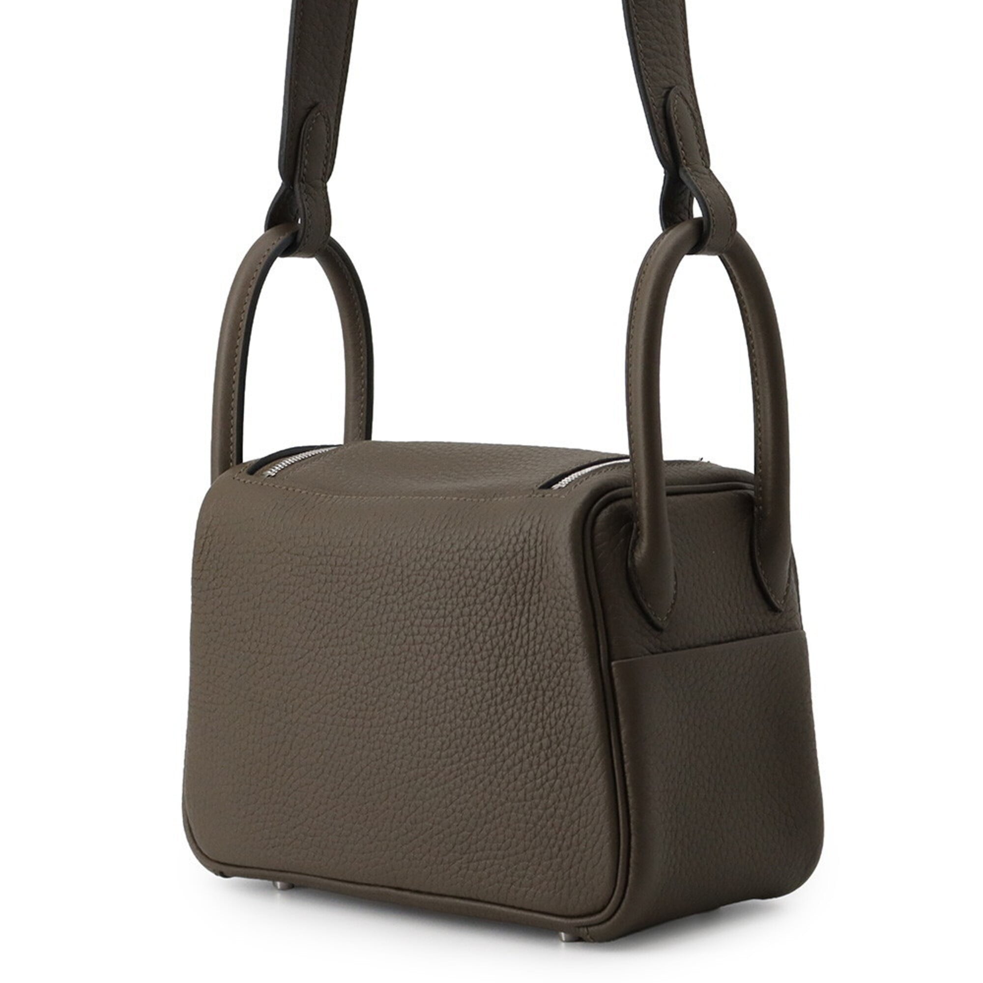 Hermes Brown Taurillon Clemence Leather Handbag