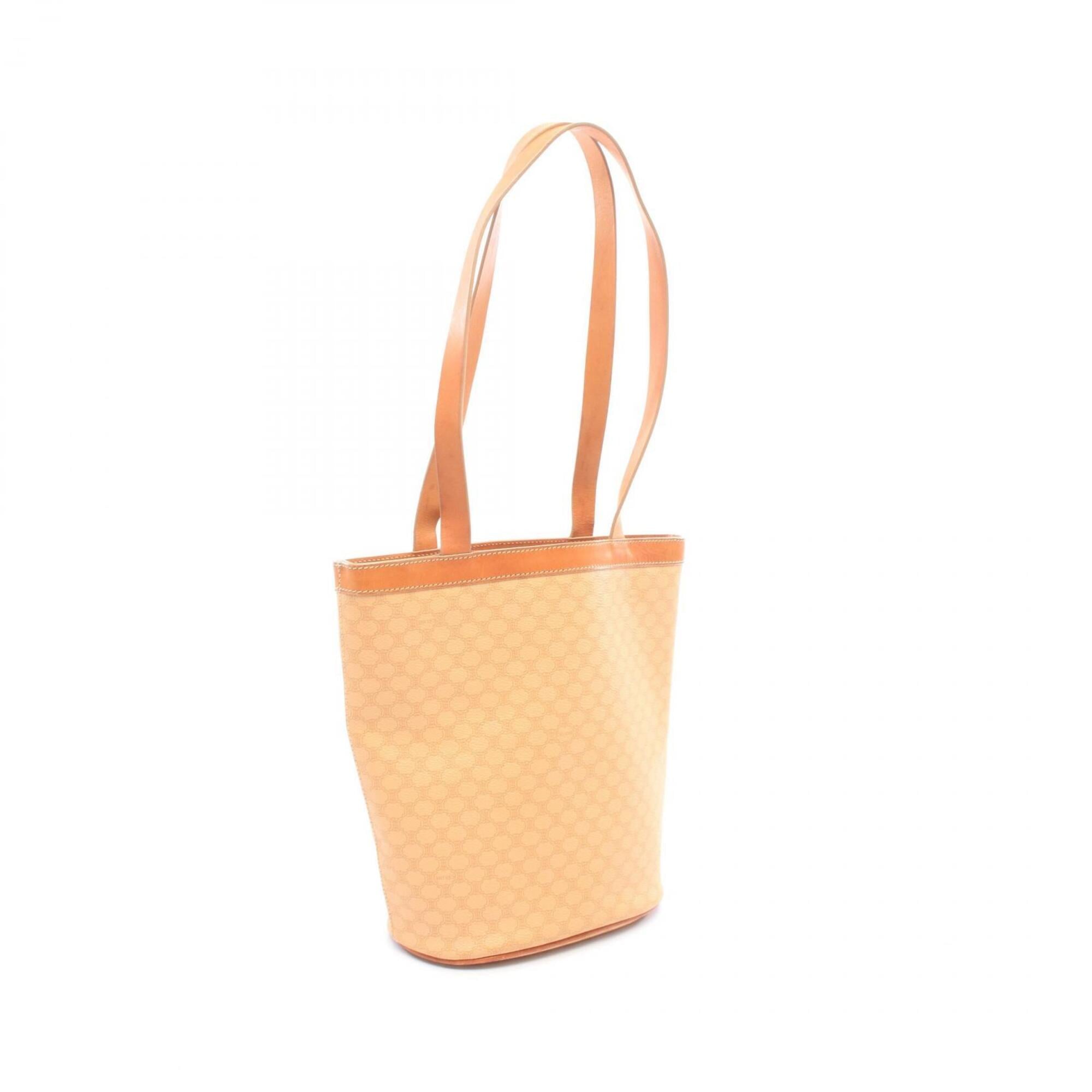 Celine Beige Brown Coated Canvas Leather Handbag Tote Bag (Pre-Owned)