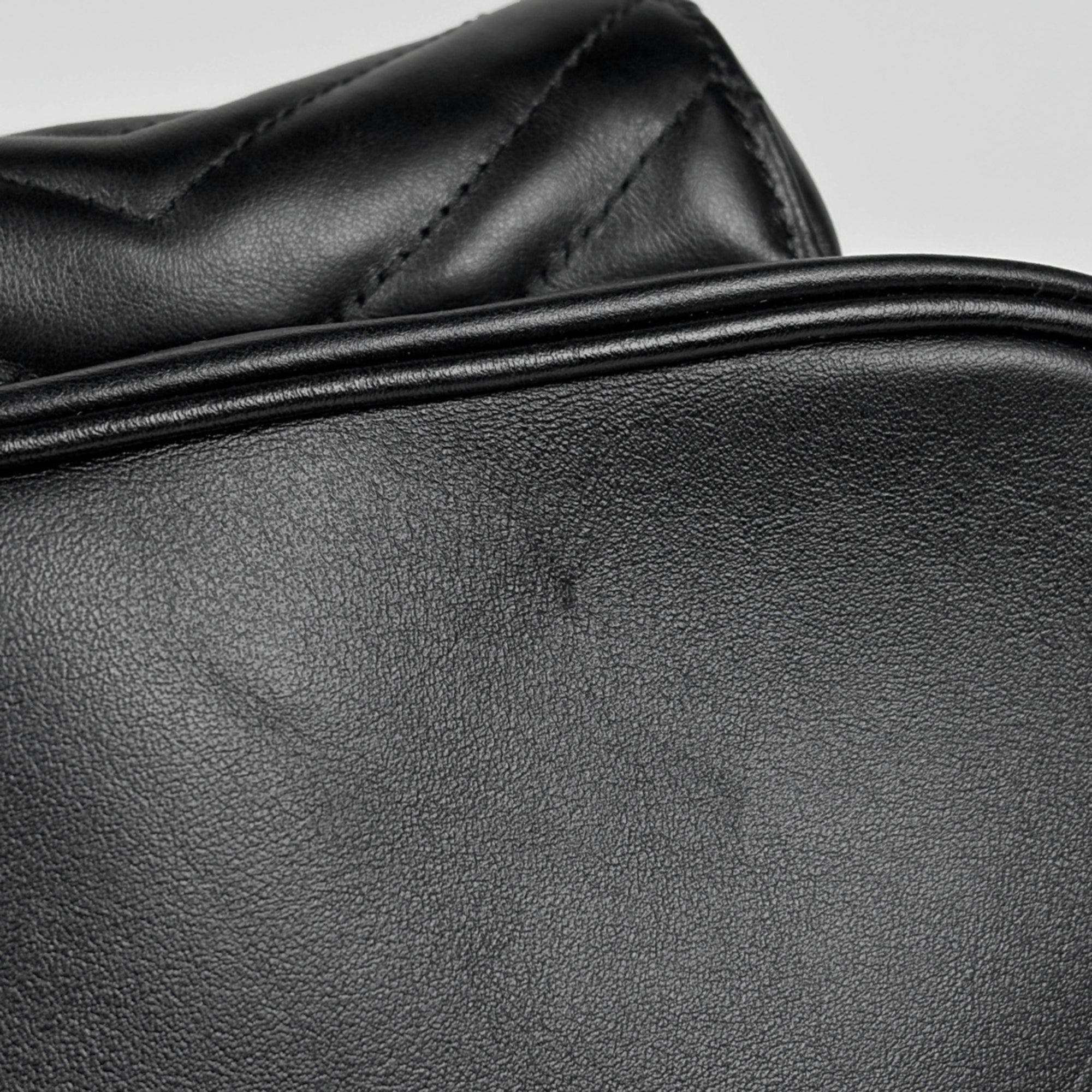 Gucci Gg Marmont Black Leather Backpack (Pre-Owned)