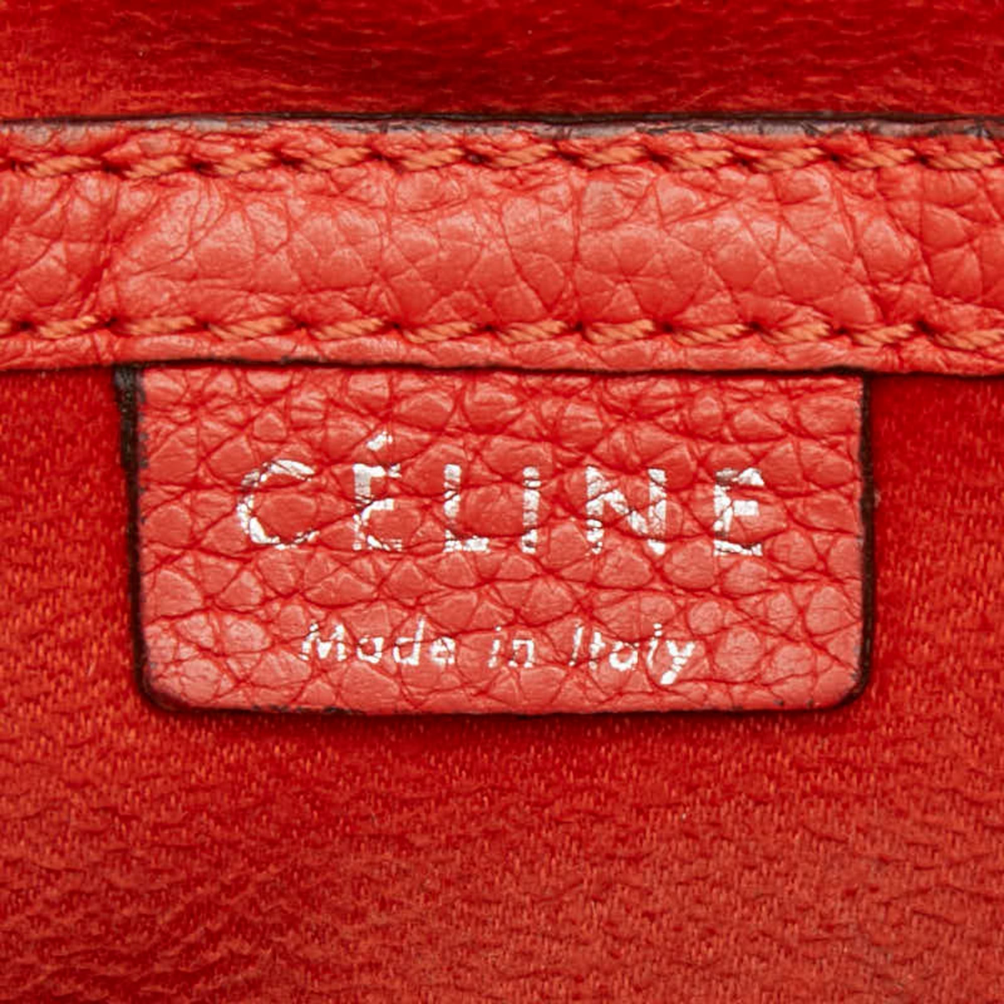 Celine Red Color Leather Handbag Shoulder Bag (Pre-Owned)