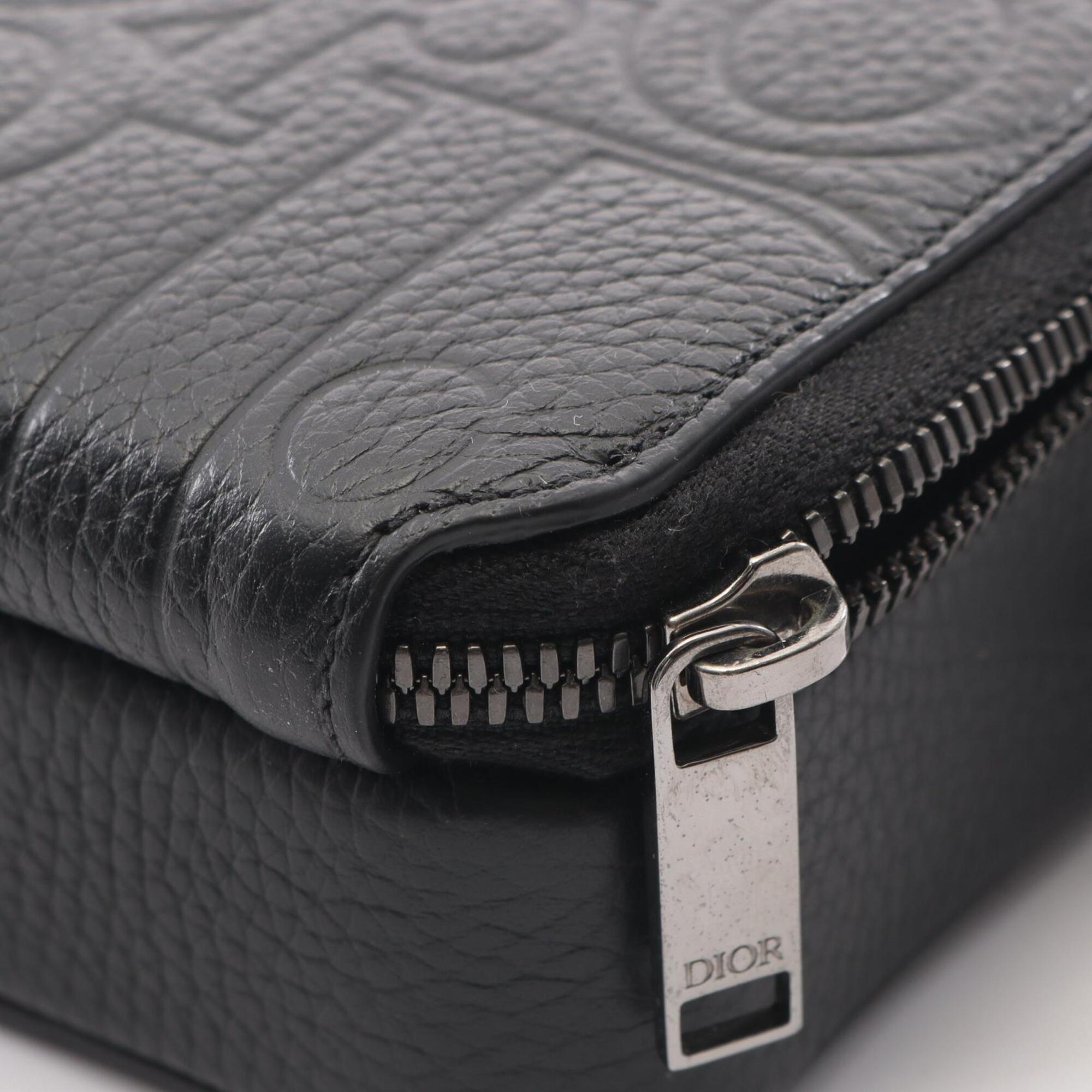 Christian Dior Black Leather Handbag Shoulder Bag (Pre-Owned)