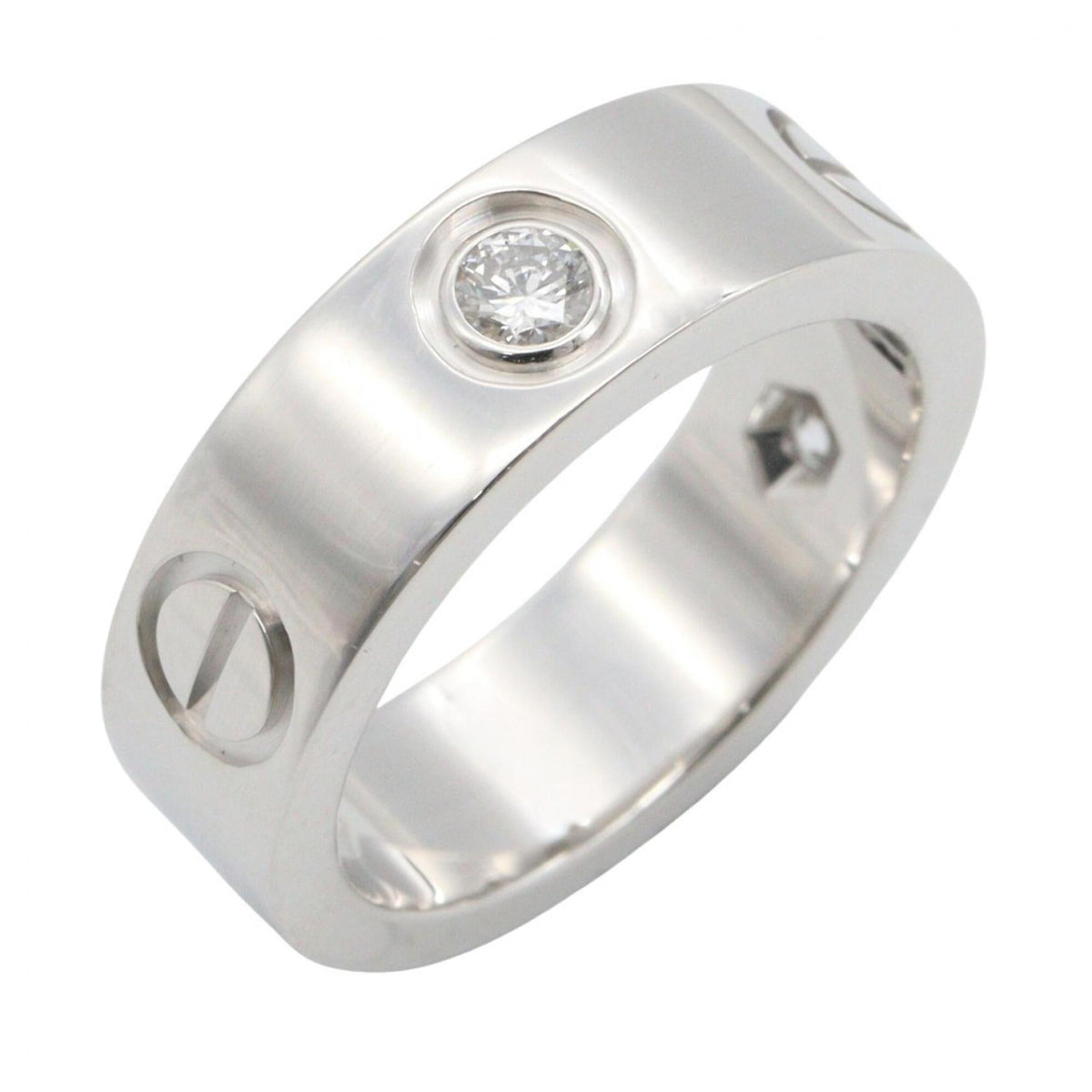 Cartier Silver Clear White Gold (18K) Band Ring (Pre-Owned)