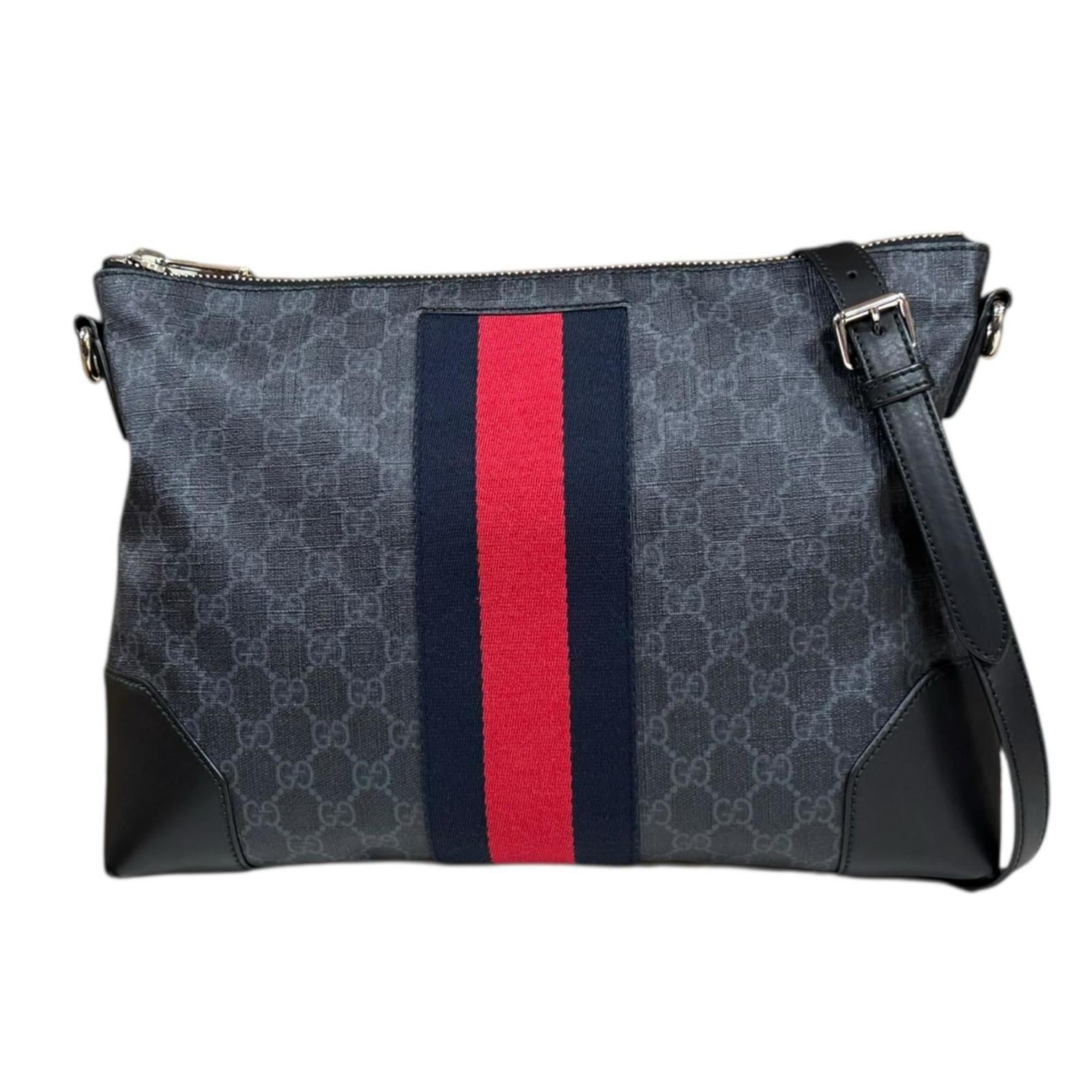 Gucci Sherry Line Black Gg Supreme Shoulder Bag (Pre-Owned)