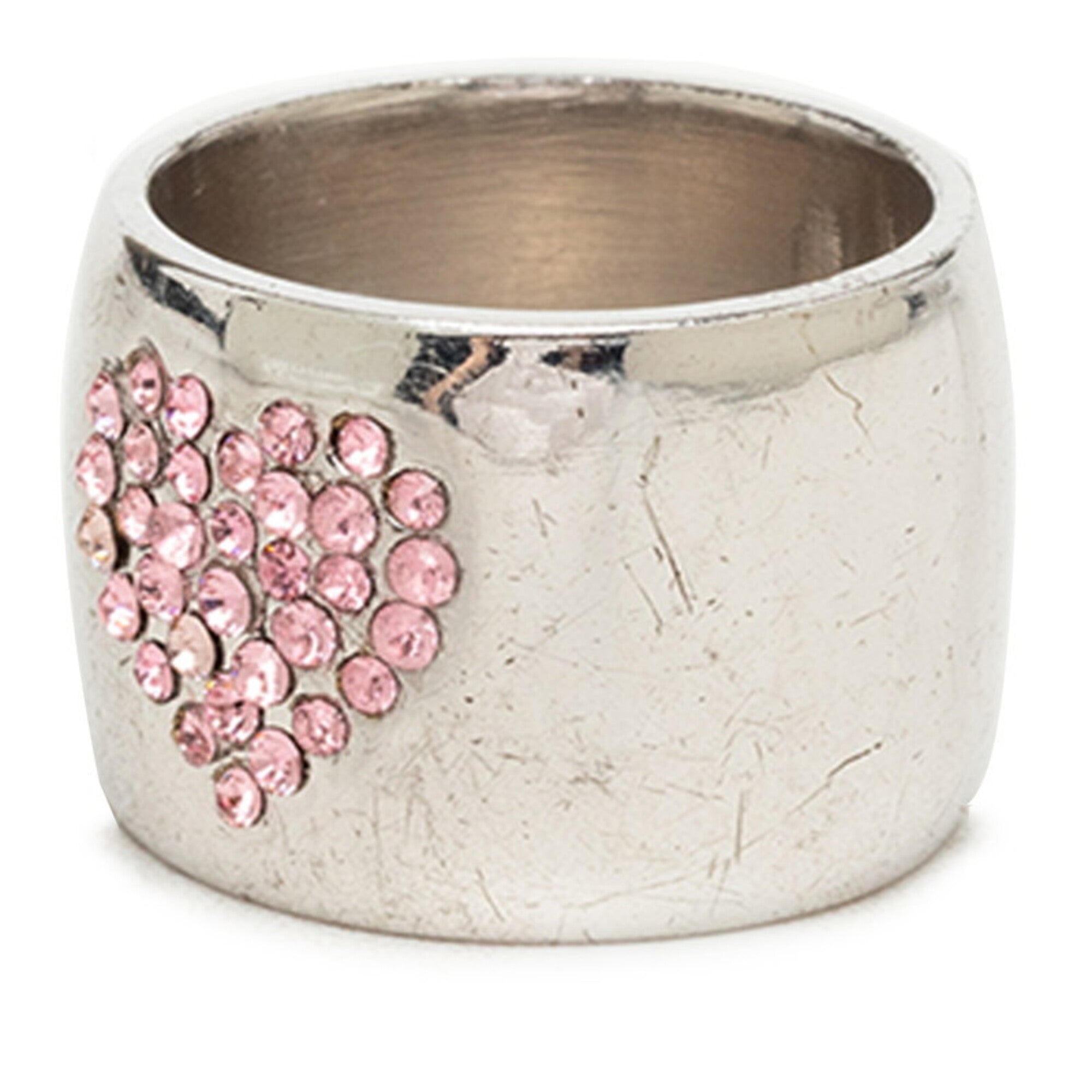 Chanel Metal Rhinestone Band Ring (Pre-Owned)