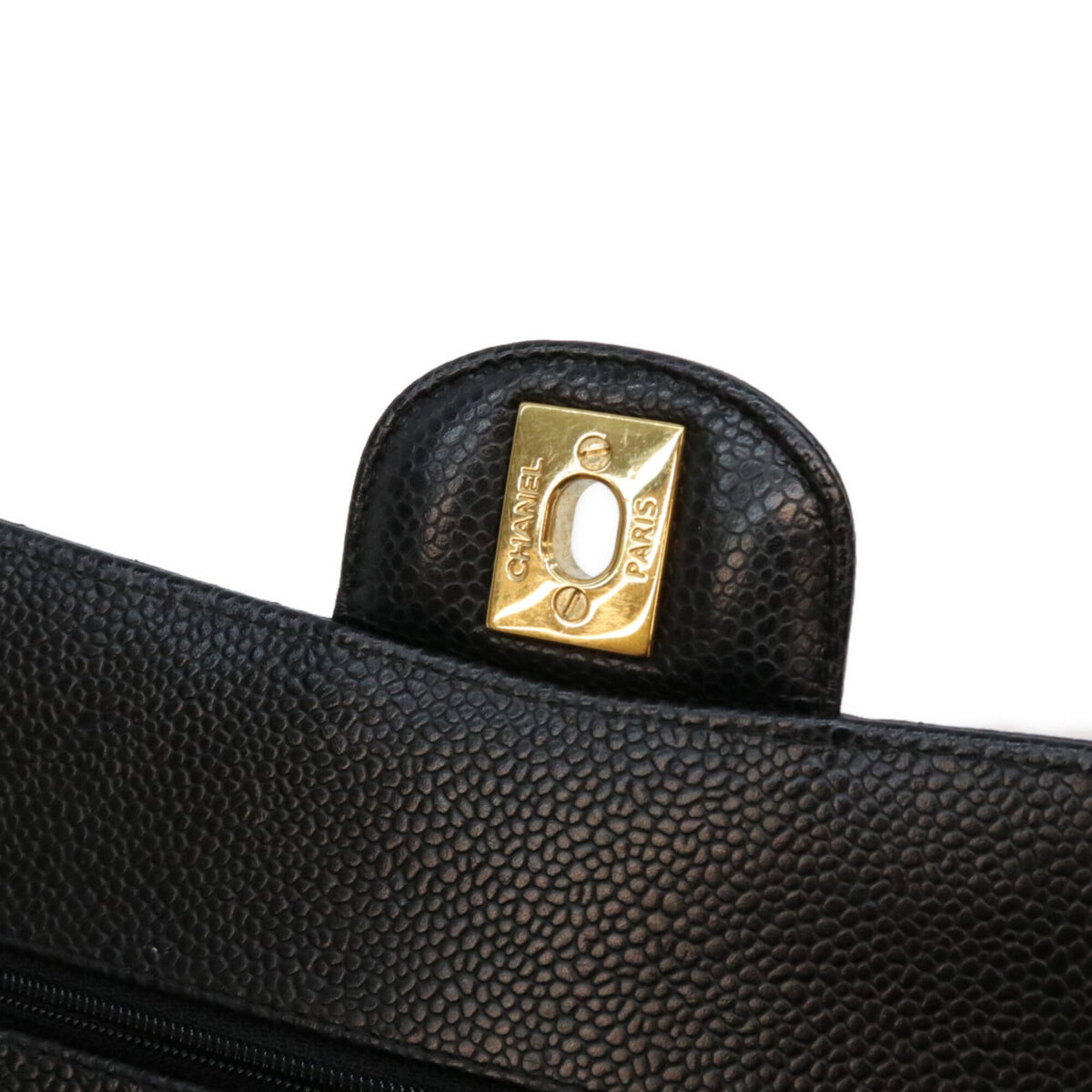 Chanel Black Grained Calfskin Shoulder Bag (Pre-Owned)