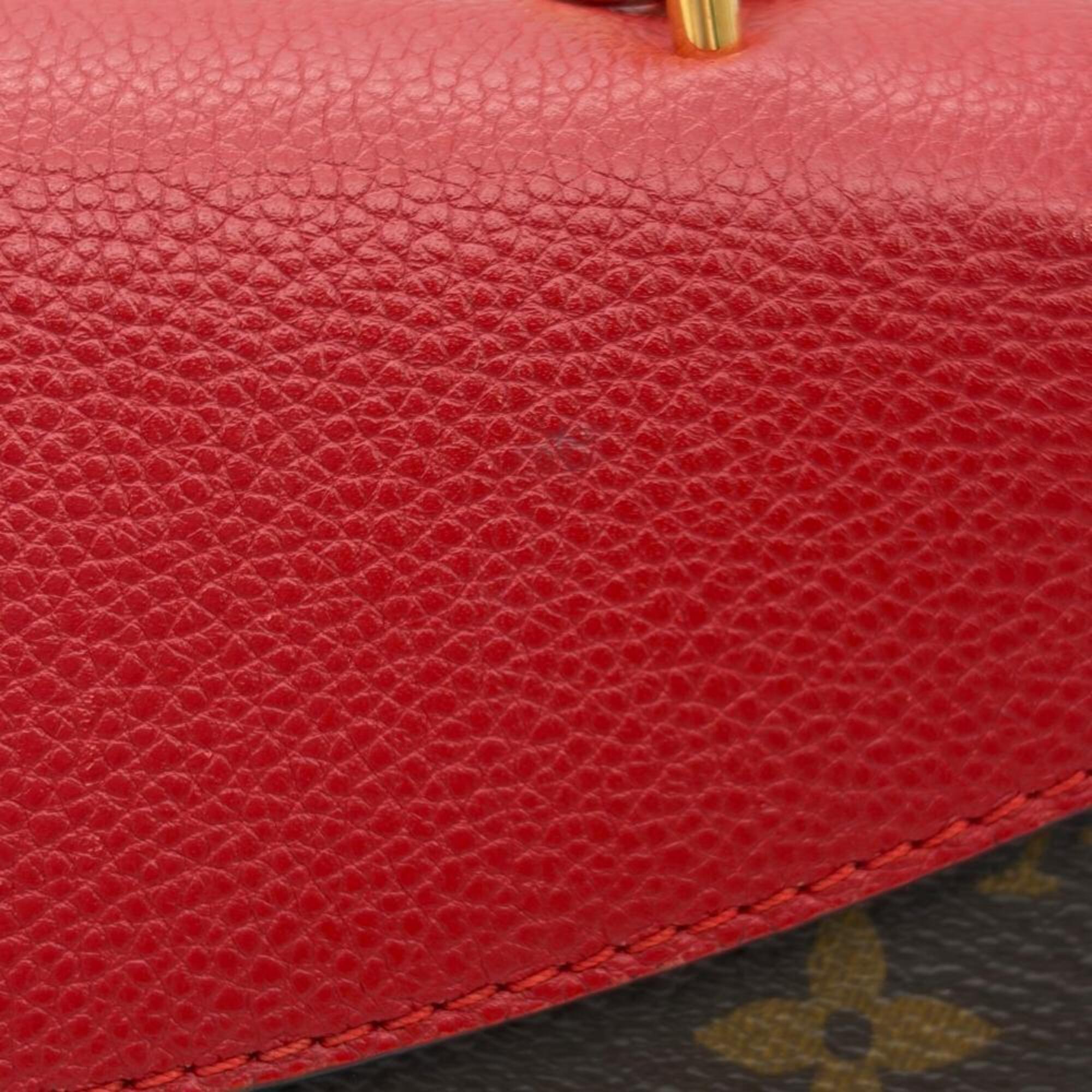 Louis Vuitton Brown Cerise Red Color Monogram Canvas Shoulder Bag (Pre-Owned)