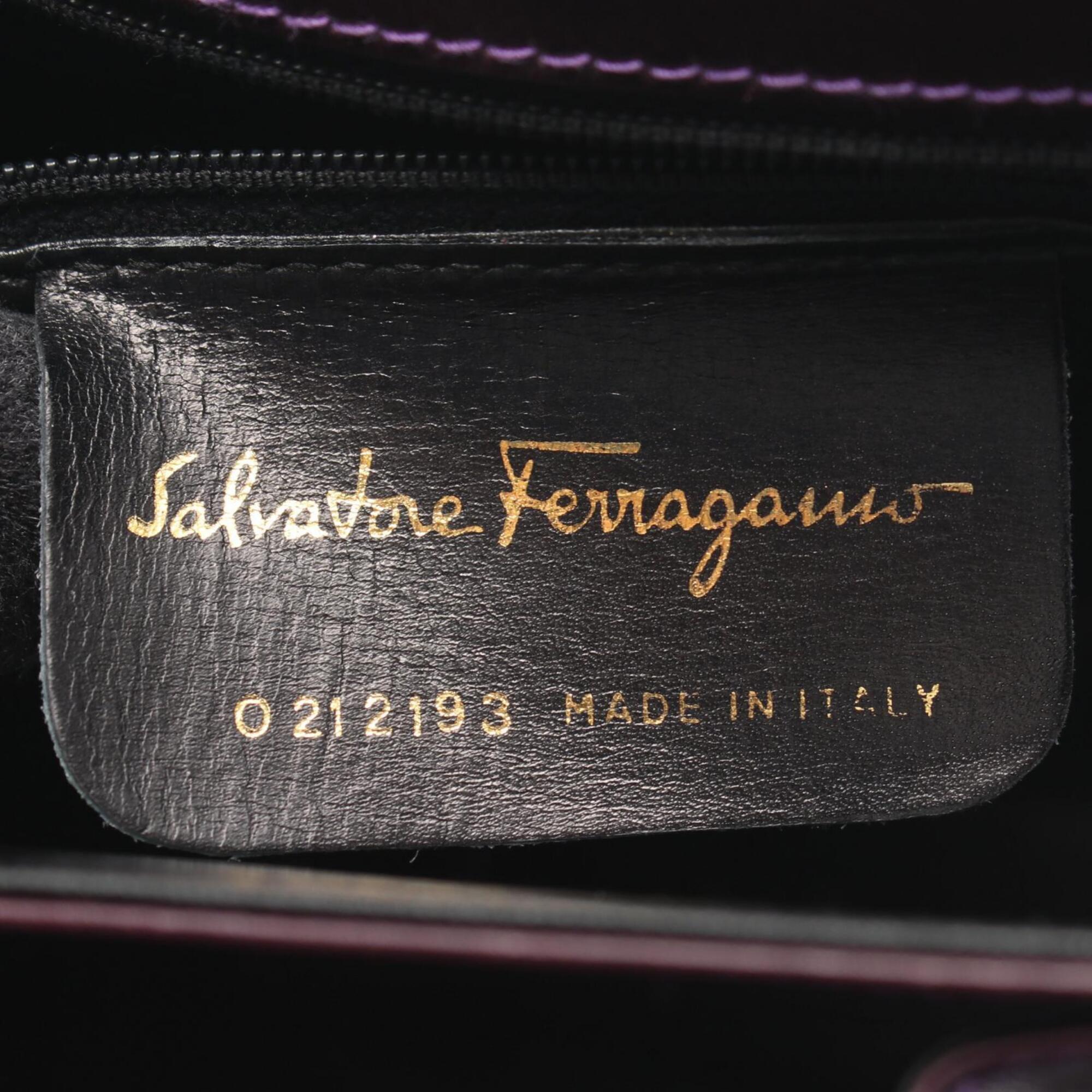 Salvatore Ferragamo Purple Leather Handbag (Pre-Owned)