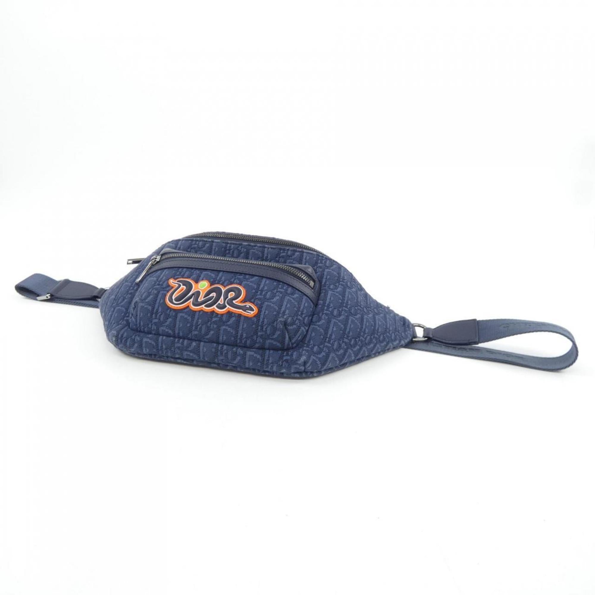 Christian Dior Navy Jacquard Sling Bag (Pre-Owned)