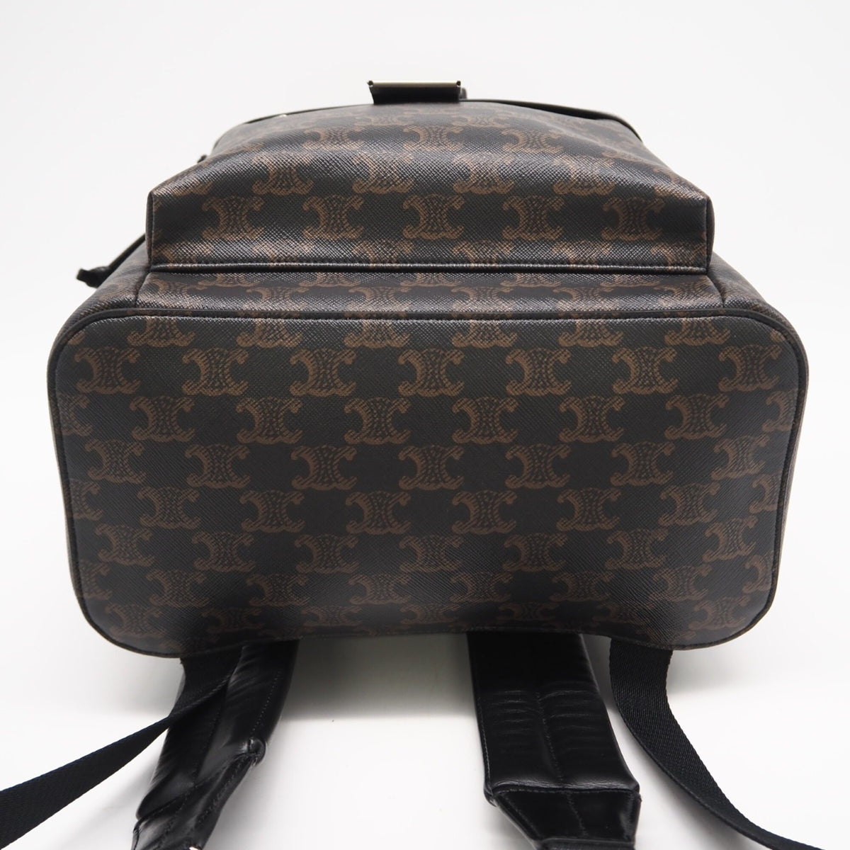 Celine Brown Coated Canvas Leather Backpack (Pre-Owned)