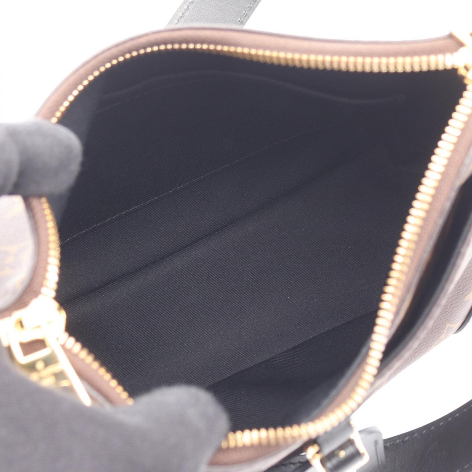 Louis Vuitton Black Brown Monogram Coated Canvas Leather Shoulder Bag (Pre-Owned)