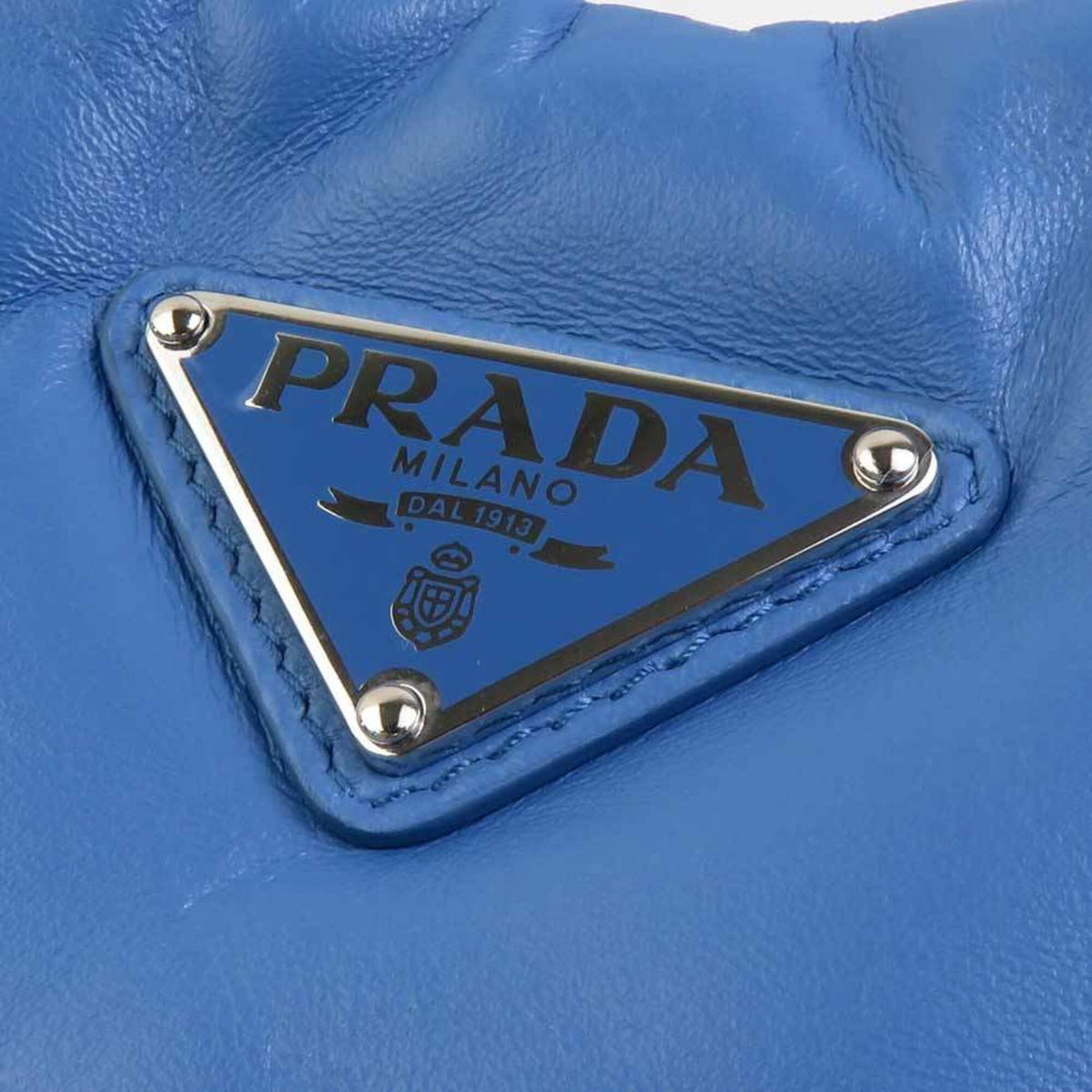 Prada Blue Leather Handbag Shoulder Bag (Pre-Owned)
