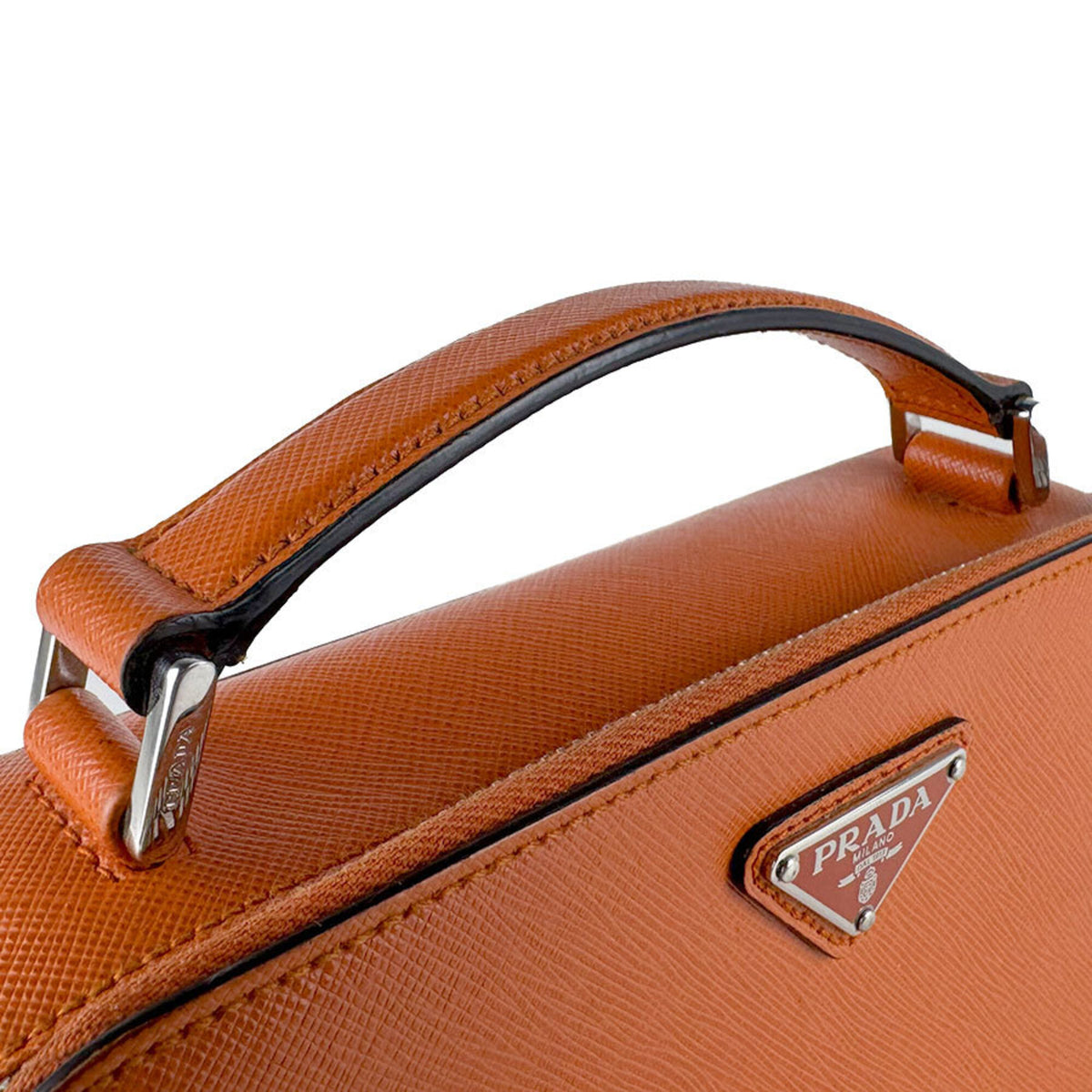 Prada Orange Leather Shoulder Bag (Pre-Owned)