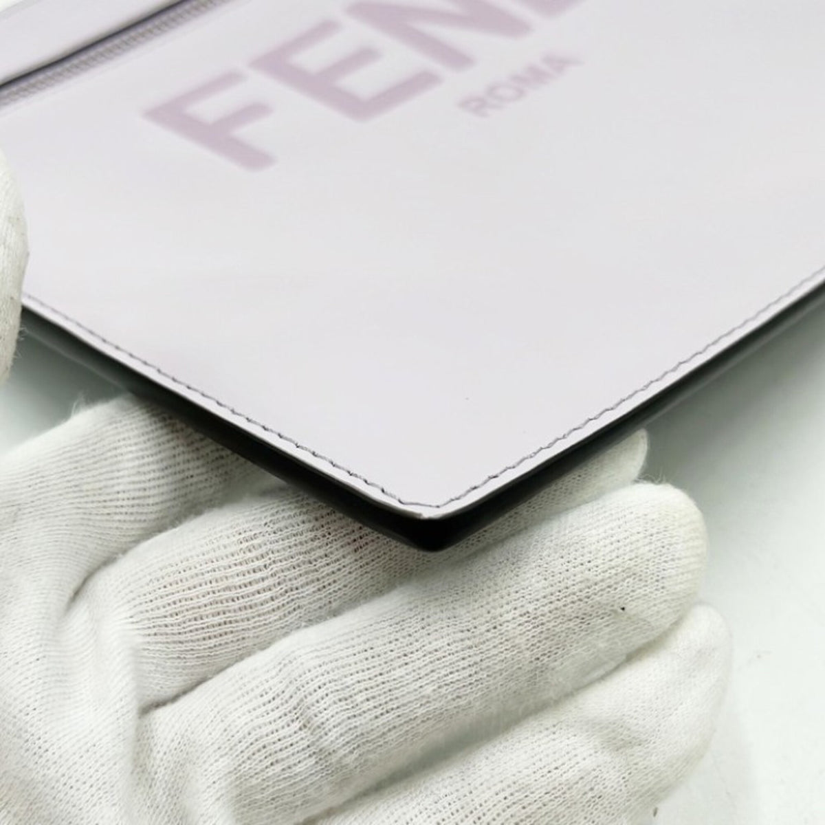 Fendi Gray Purple Leather Clutch Bag (Pre-Owned)