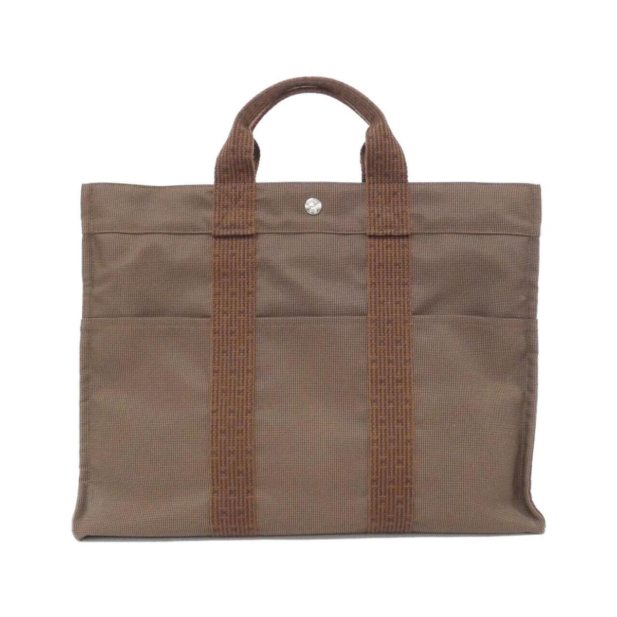Hermes Brown Canvas Handbag (Pre-Owned)