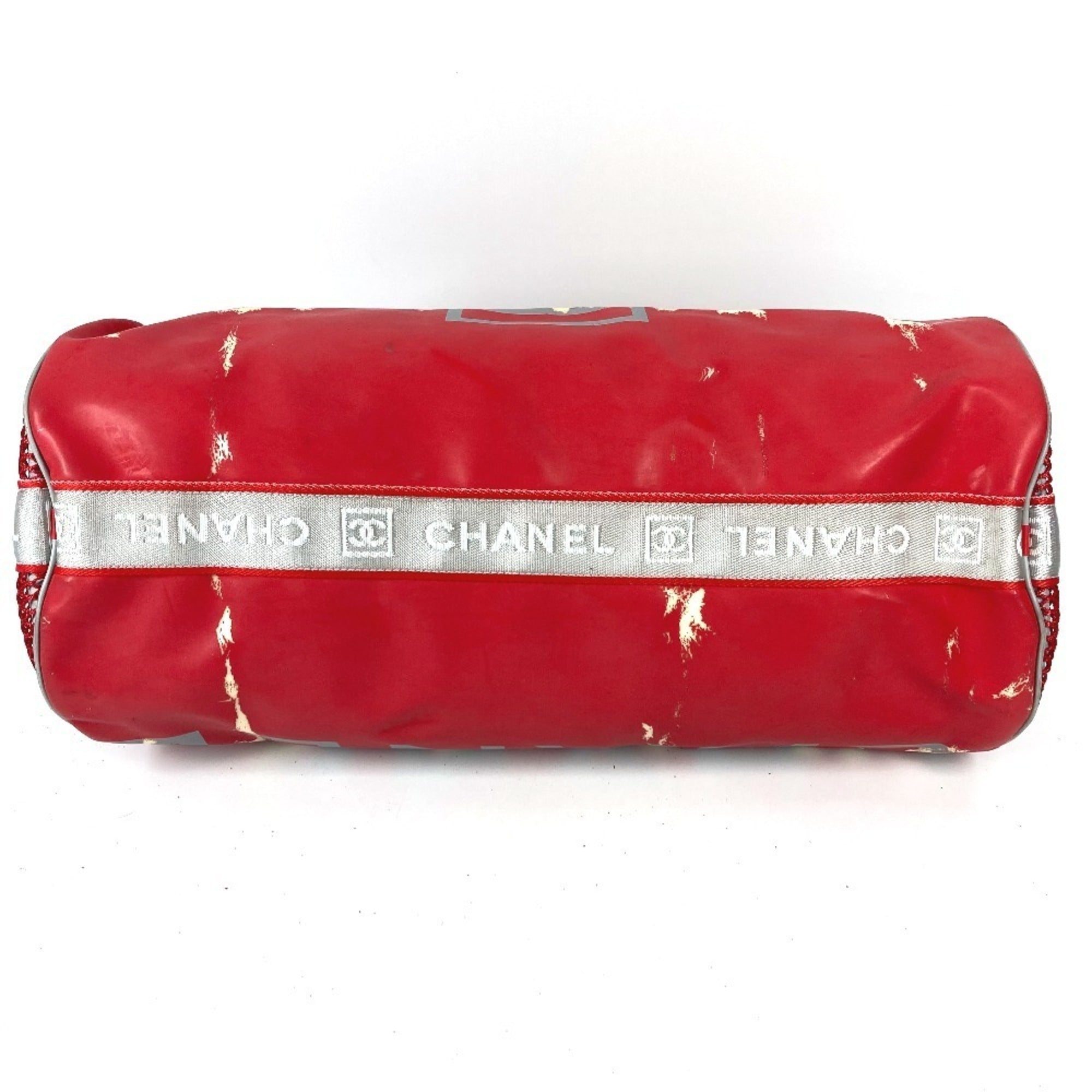 Chanel Red Color White Rubber Shoulder Bag (Pre-Owned)