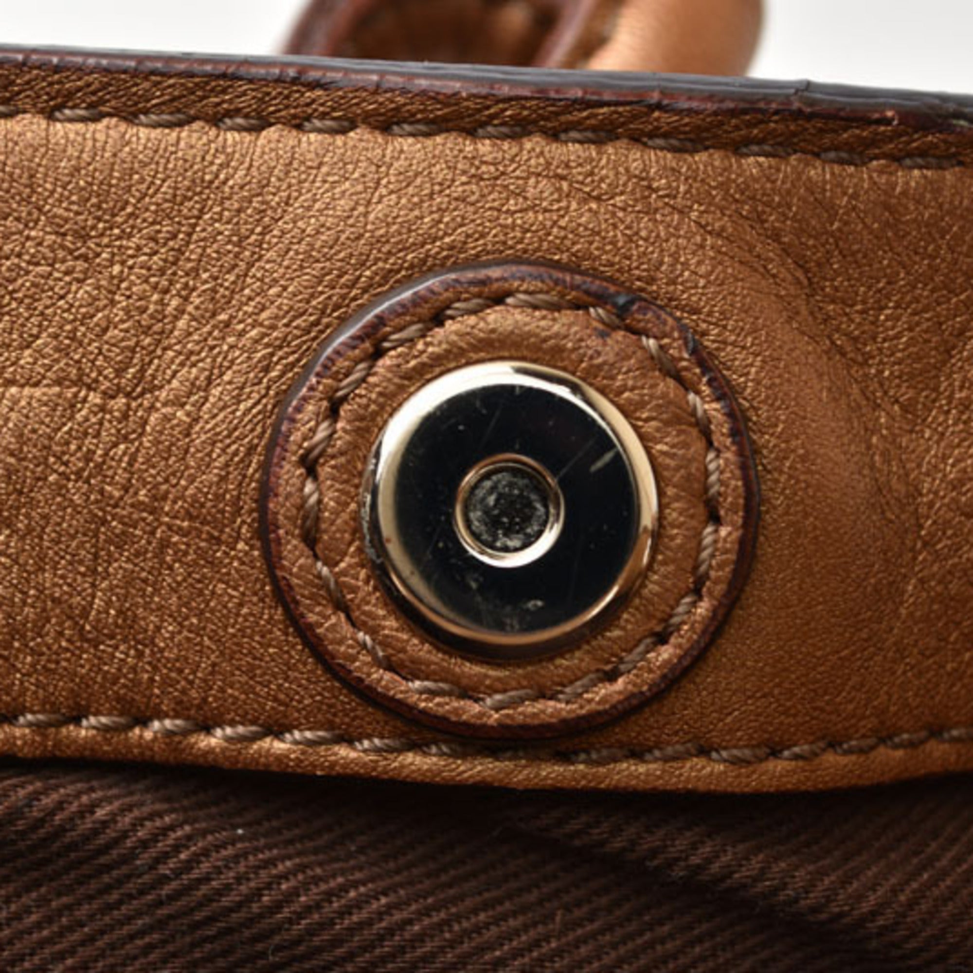 Loewe Bronze Leather Handbag Shoulder Bag (Pre-Owned)
