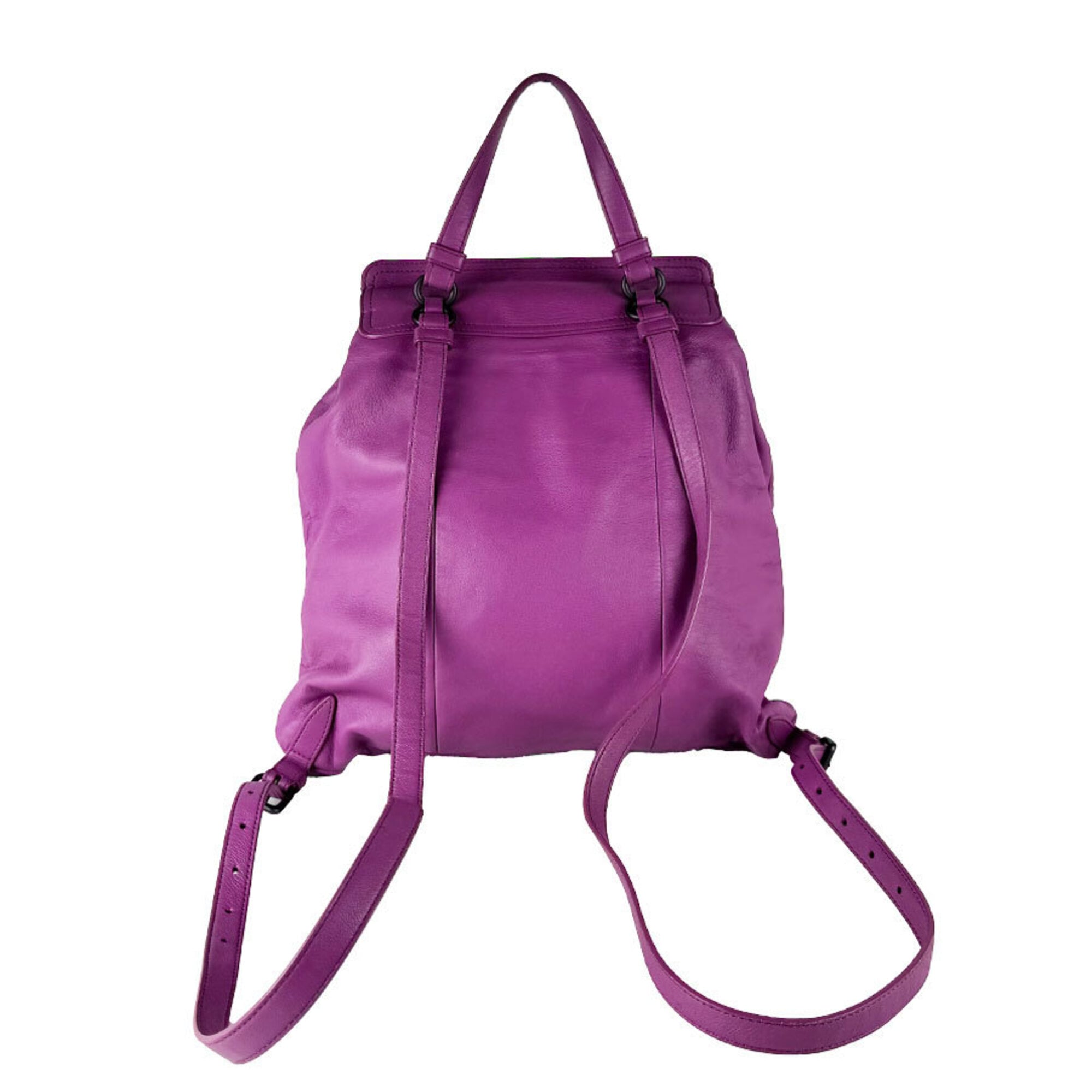 Bottega Veneta Purple Leather Backpack (Pre-Owned)