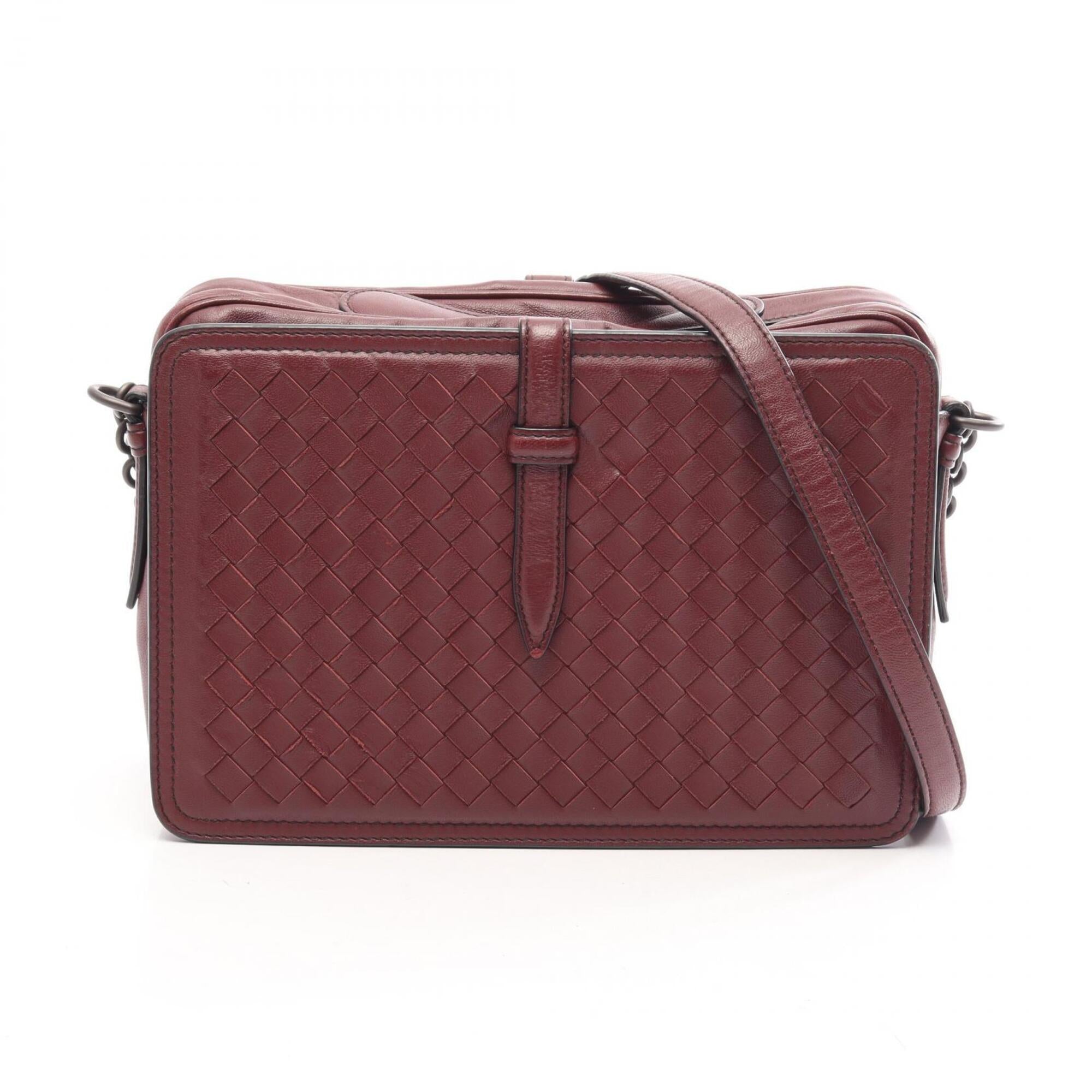 Bottega Veneta Bordeaux Intrecciato Handbag Shoulder Bag (Pre-Owned)