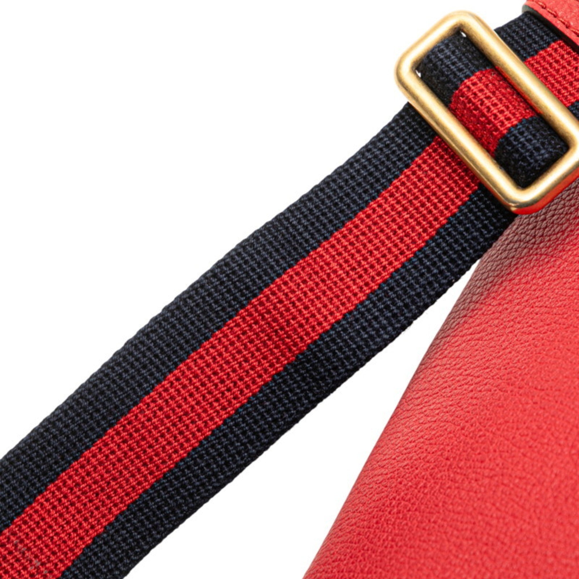 Gucci Sherry Line Red Color Leather Fanny Pack (Pre-Owned)
