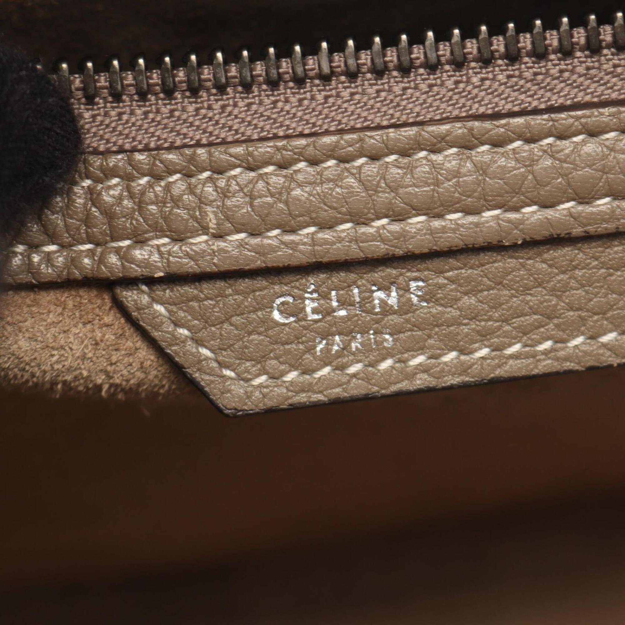 Celine Beige Leather Handbag Tote Bag (Pre-Owned)