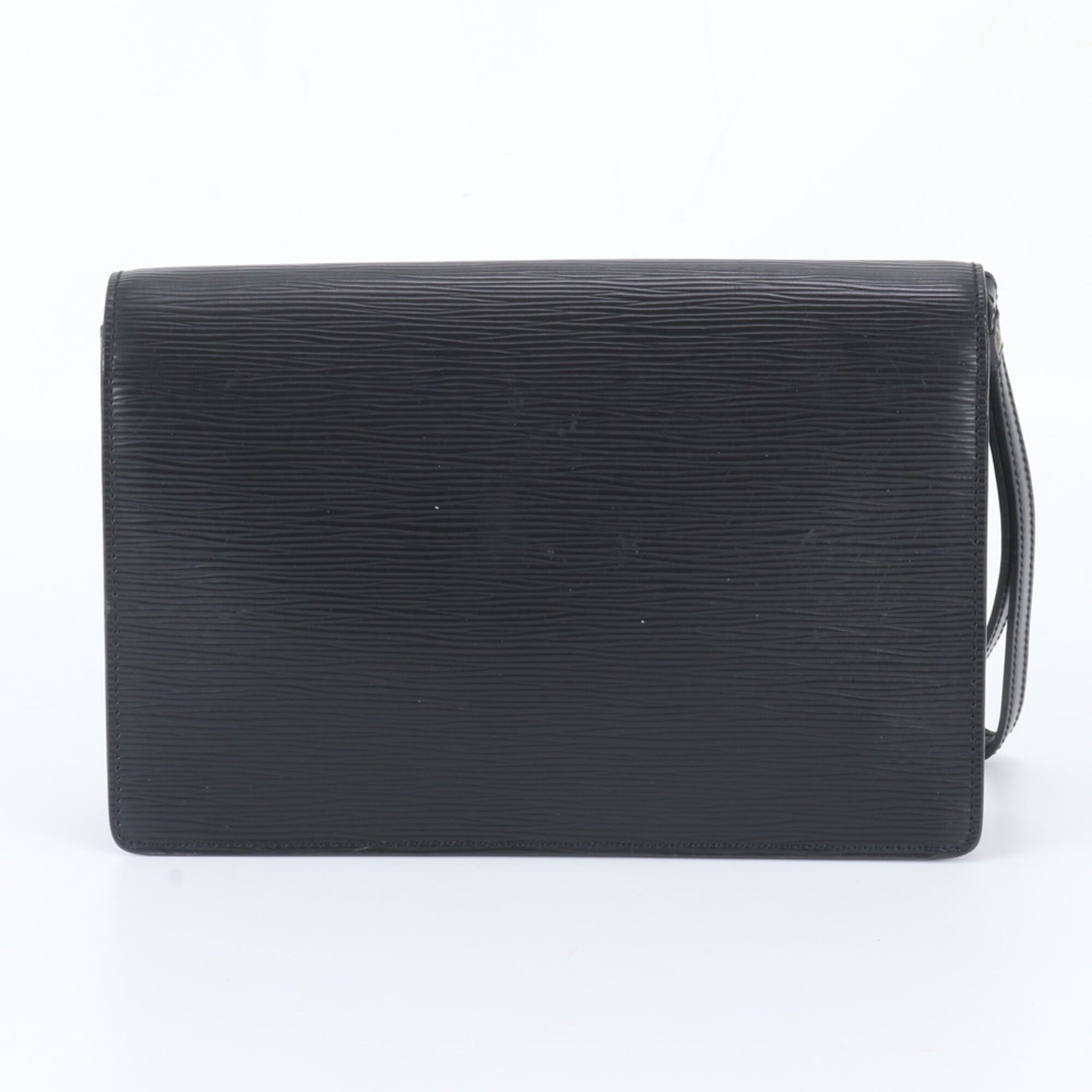Louis Vuitton Noir Leather Clutch Bag Pochette Pouch (Pre-Owned)
