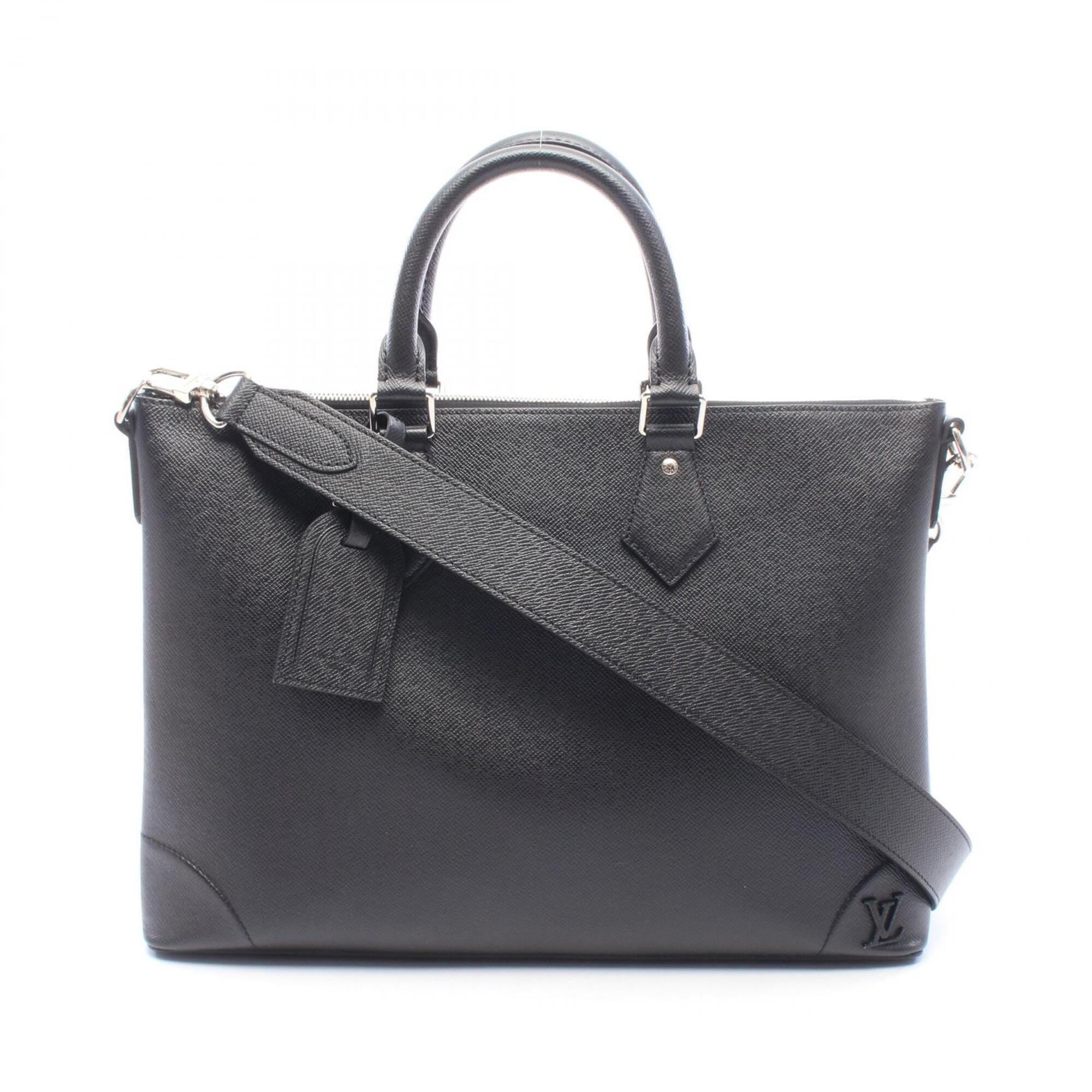 Louis Vuitton Black Noir Taiga Leather Leather Briefcase Handbag (Pre-Owned)