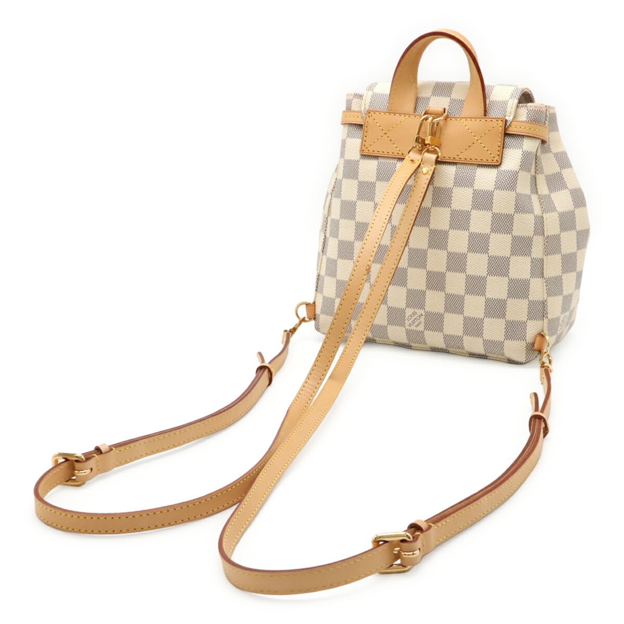 Louis Vuitton Ivory Damier Azur Canvas Pvc Coated Canvas Backpack Shoulder Bag (Pre-Owned)