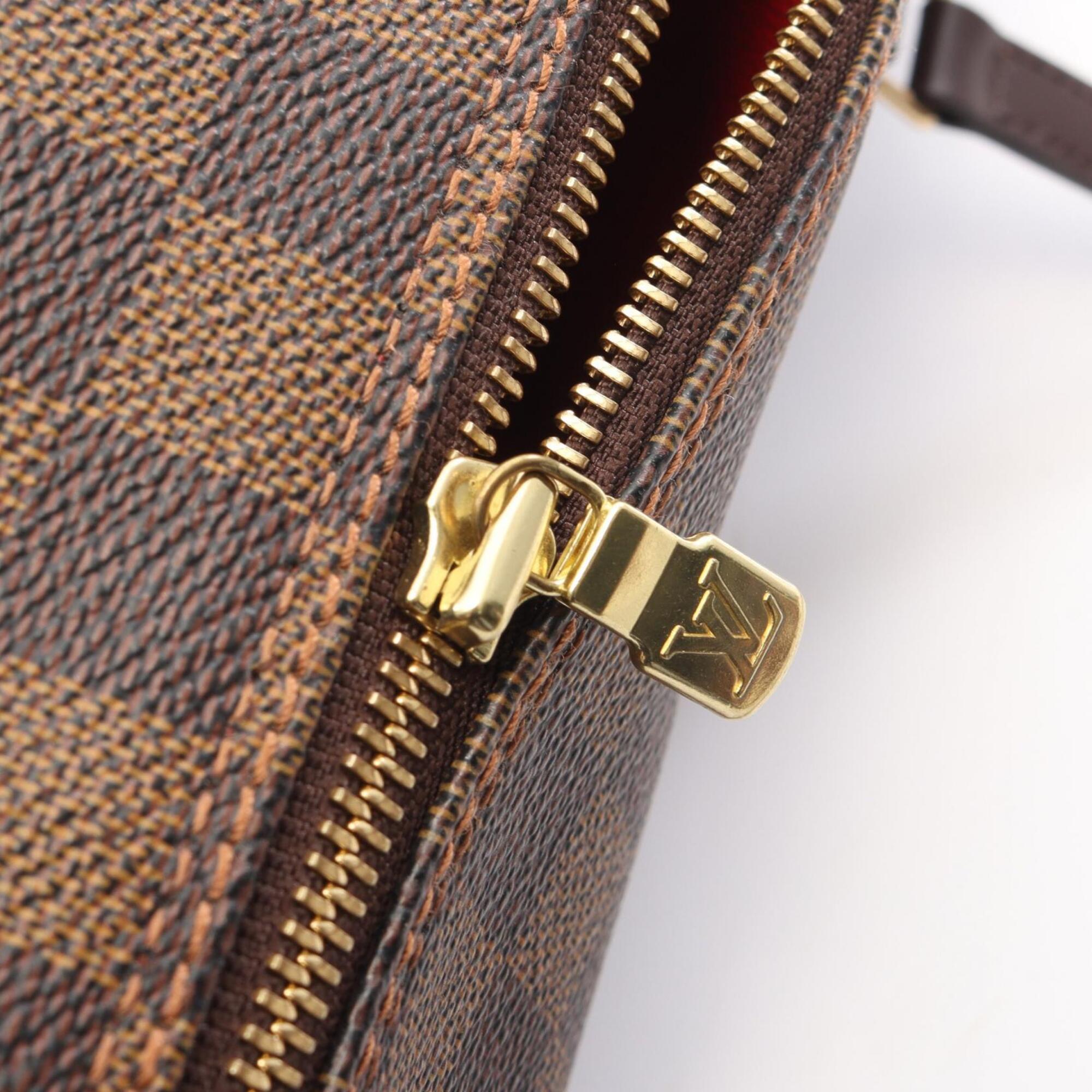 Louis Vuitton Brown Ebene Coated Canvas Leather Handbag Pouch (Pre-Owned)