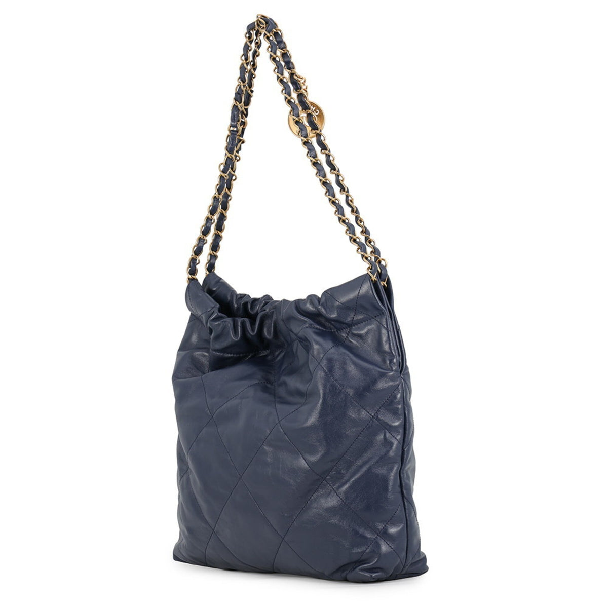 Chanel Matelasse Navy Leather Handbag Pouch (Pre-Owned)