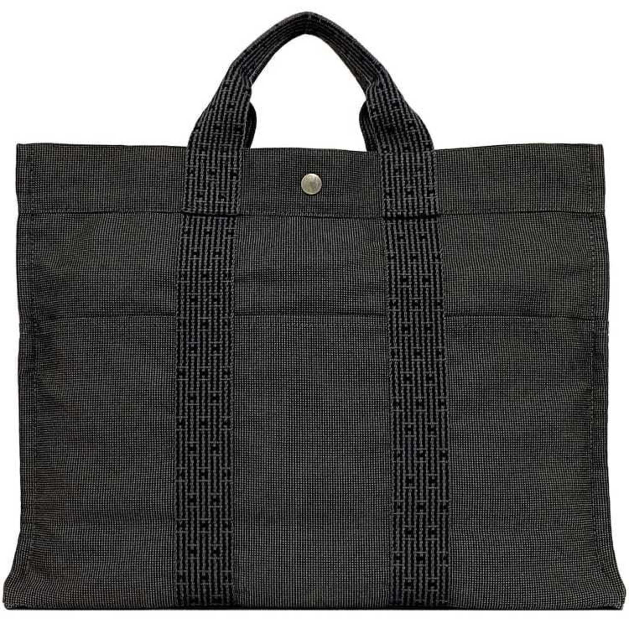 Hermes Gray Canvas Tote Bag (Pre-Owned)