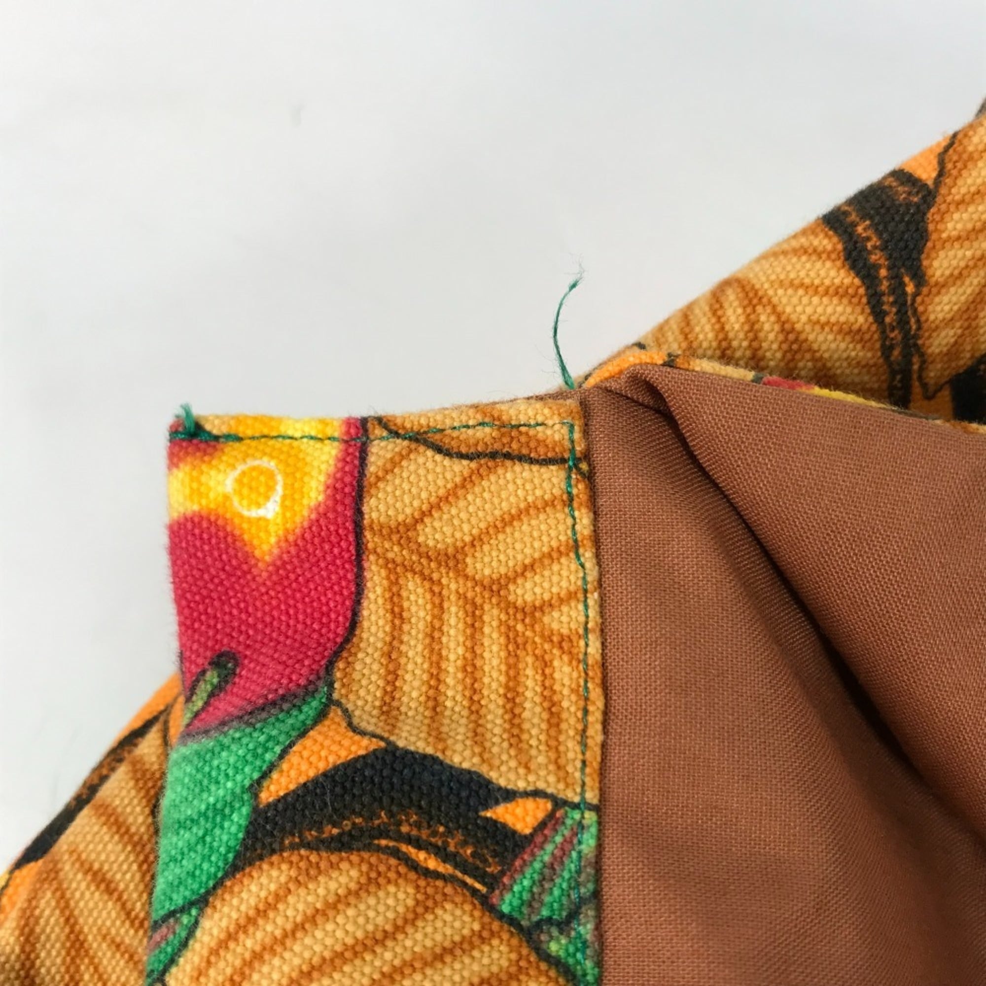 Hermes Green Orange Canvas Shoulder Bag Tote Bag (Pre-Owned)