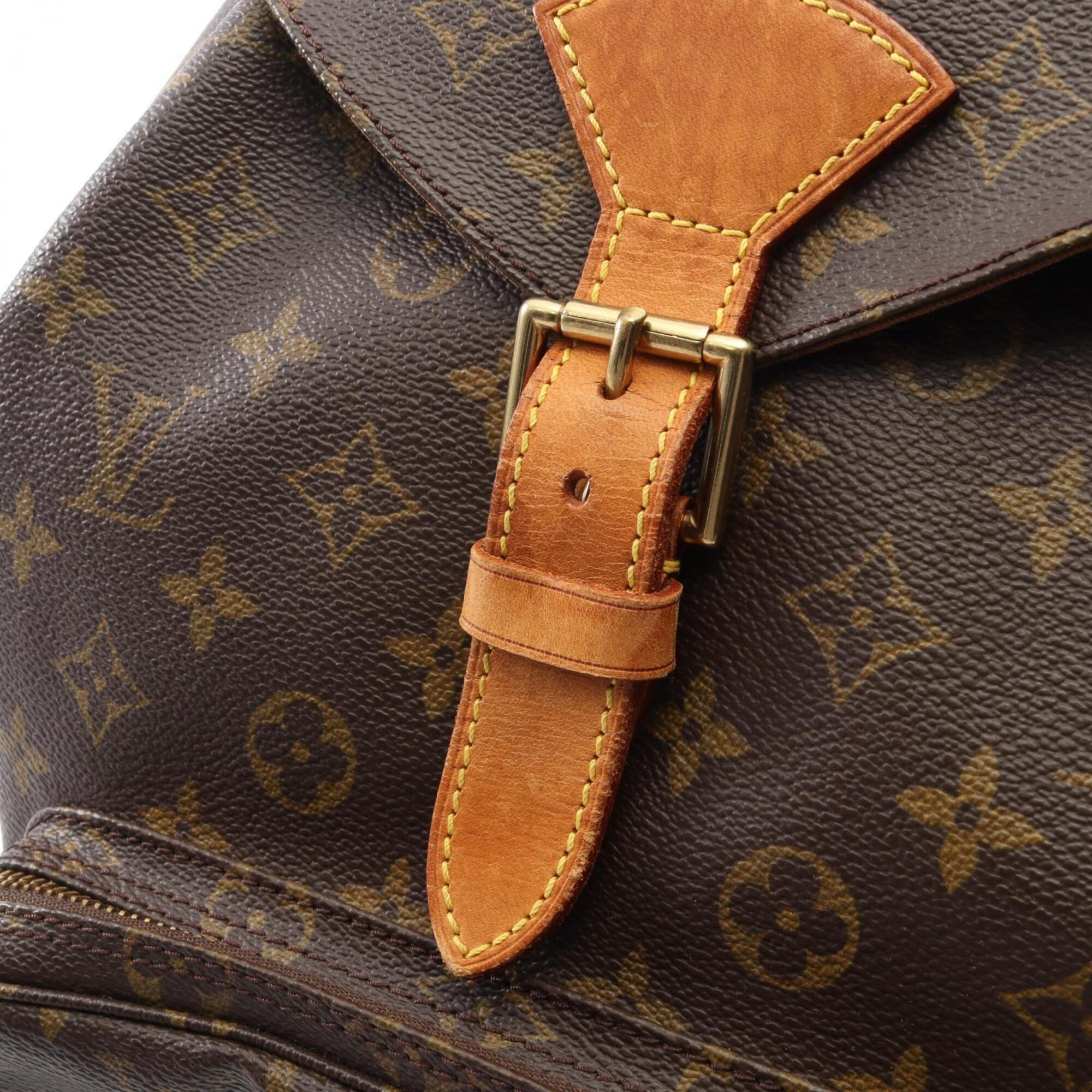 Louis Vuitton Brown Monogram Coated Canvas Leather Backpack (Pre-Owned)