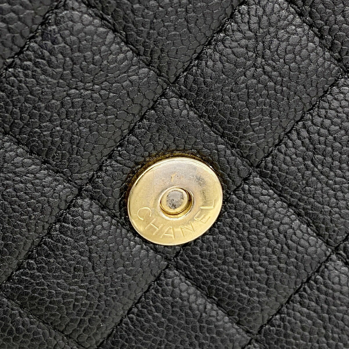 Chanel Black Grained Calfskin Shoulder Bag (Pre-Owned)
