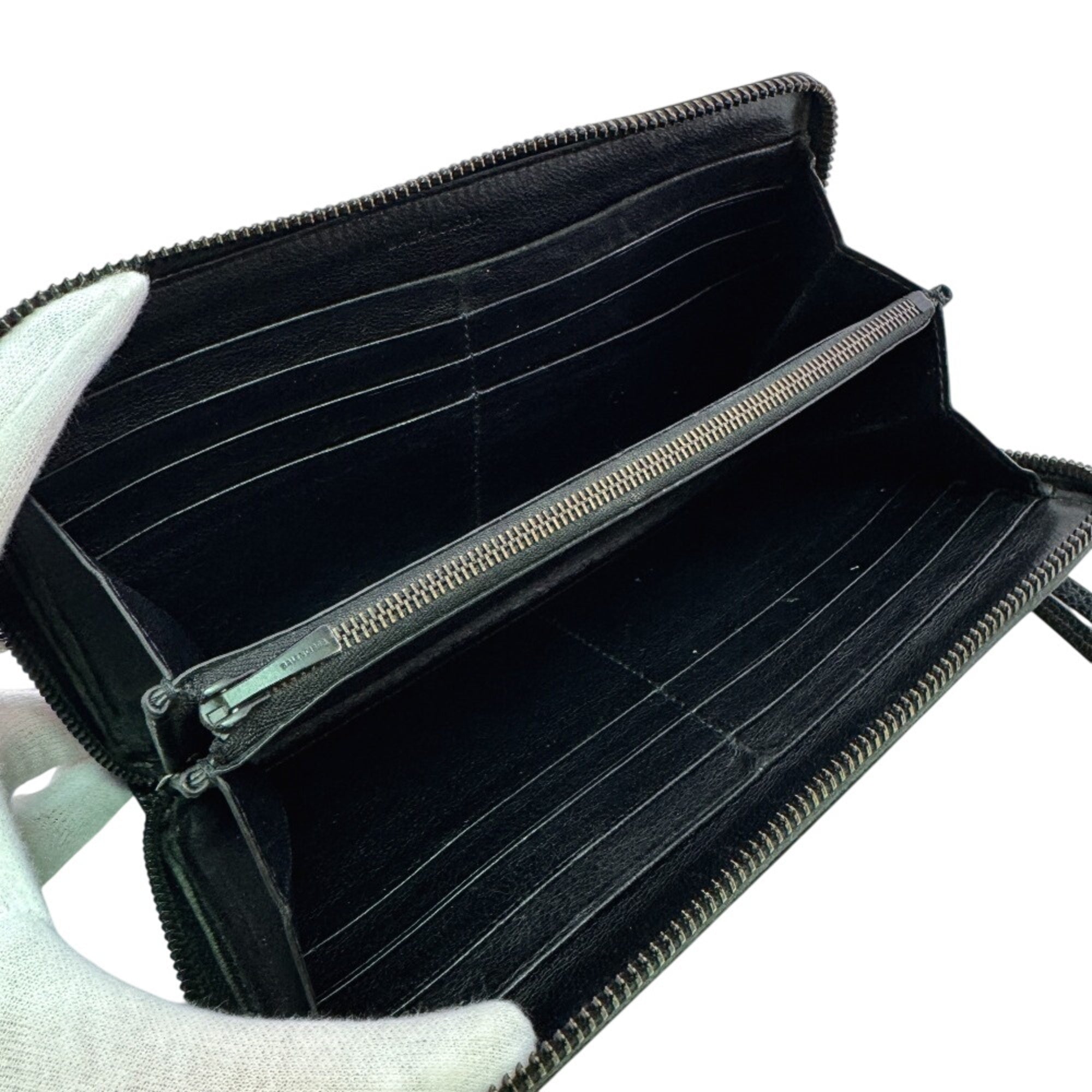 Balenciaga Black Leather Long Wallet (Bi-Fold) (Pre-Owned)