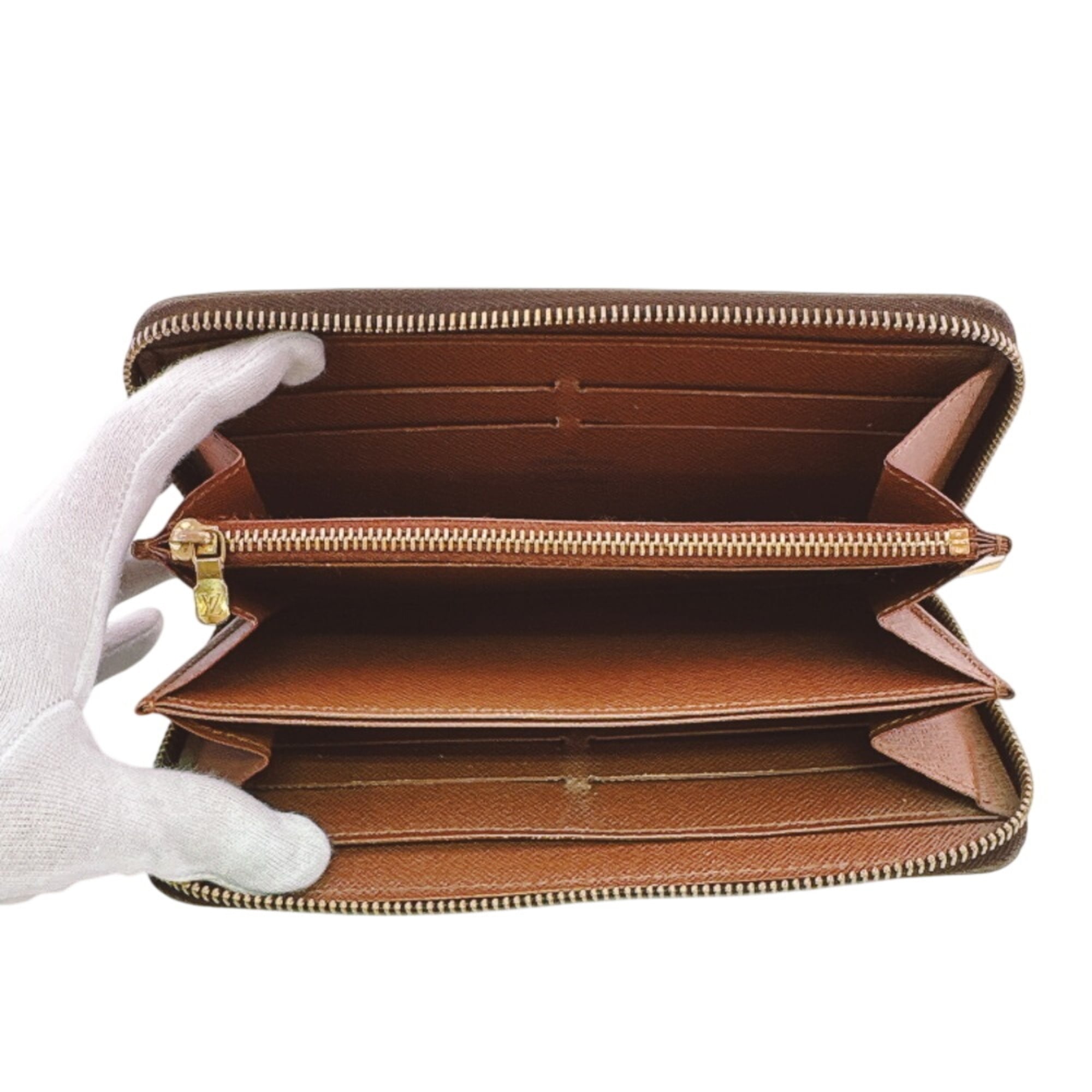Louis Vuitton Brown Leather Long Wallet (Bi-Fold) (Pre-Owned)