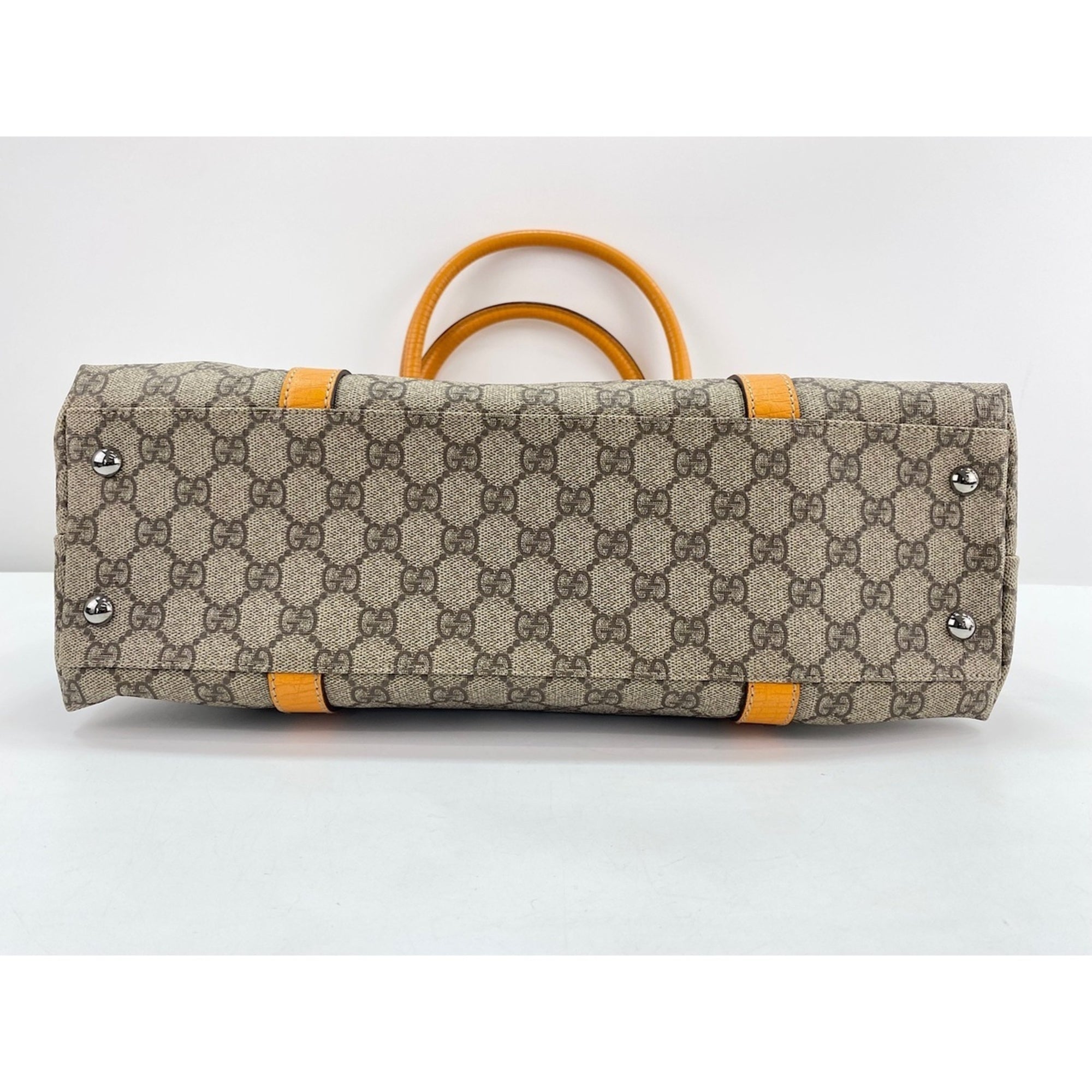 Gucci Beige Orange Tote Bag (Pre-Owned)