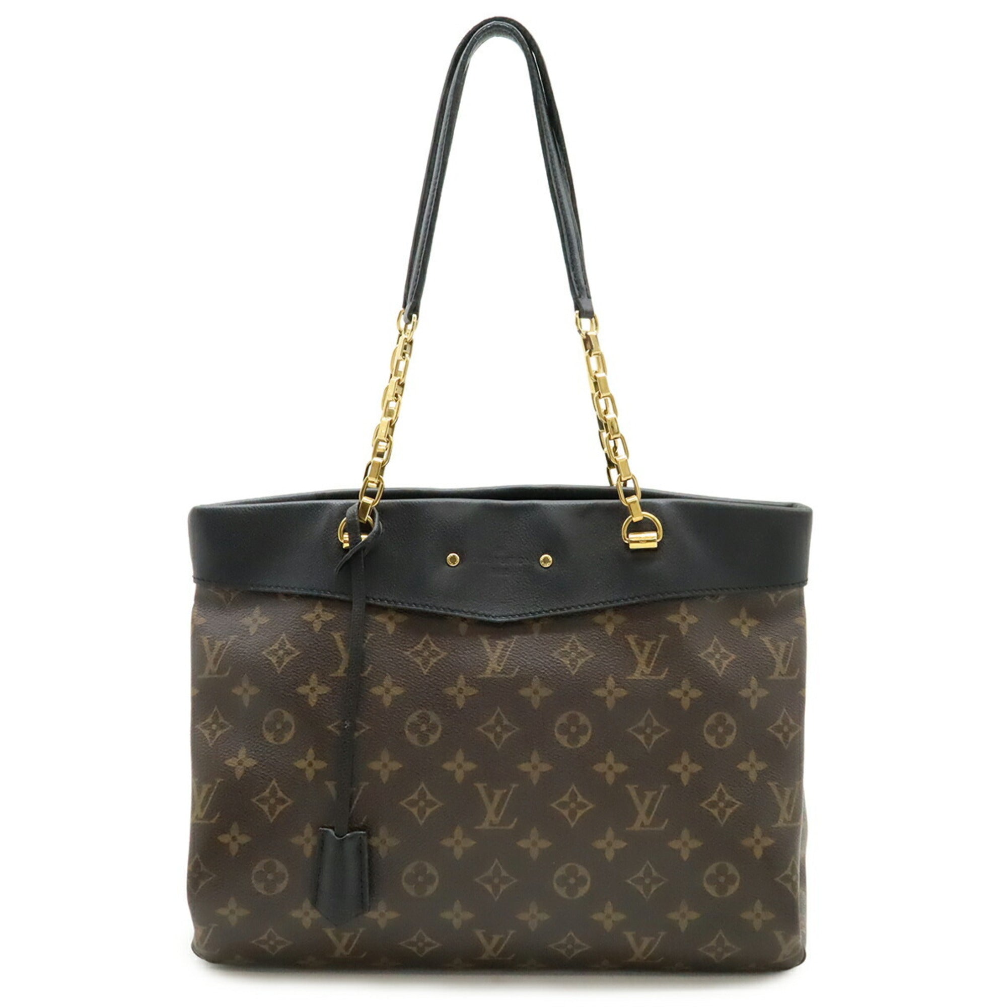 Louis Vuitton Monogram Black Noir Monogram Leather Tote Bag (Pre-Owned)