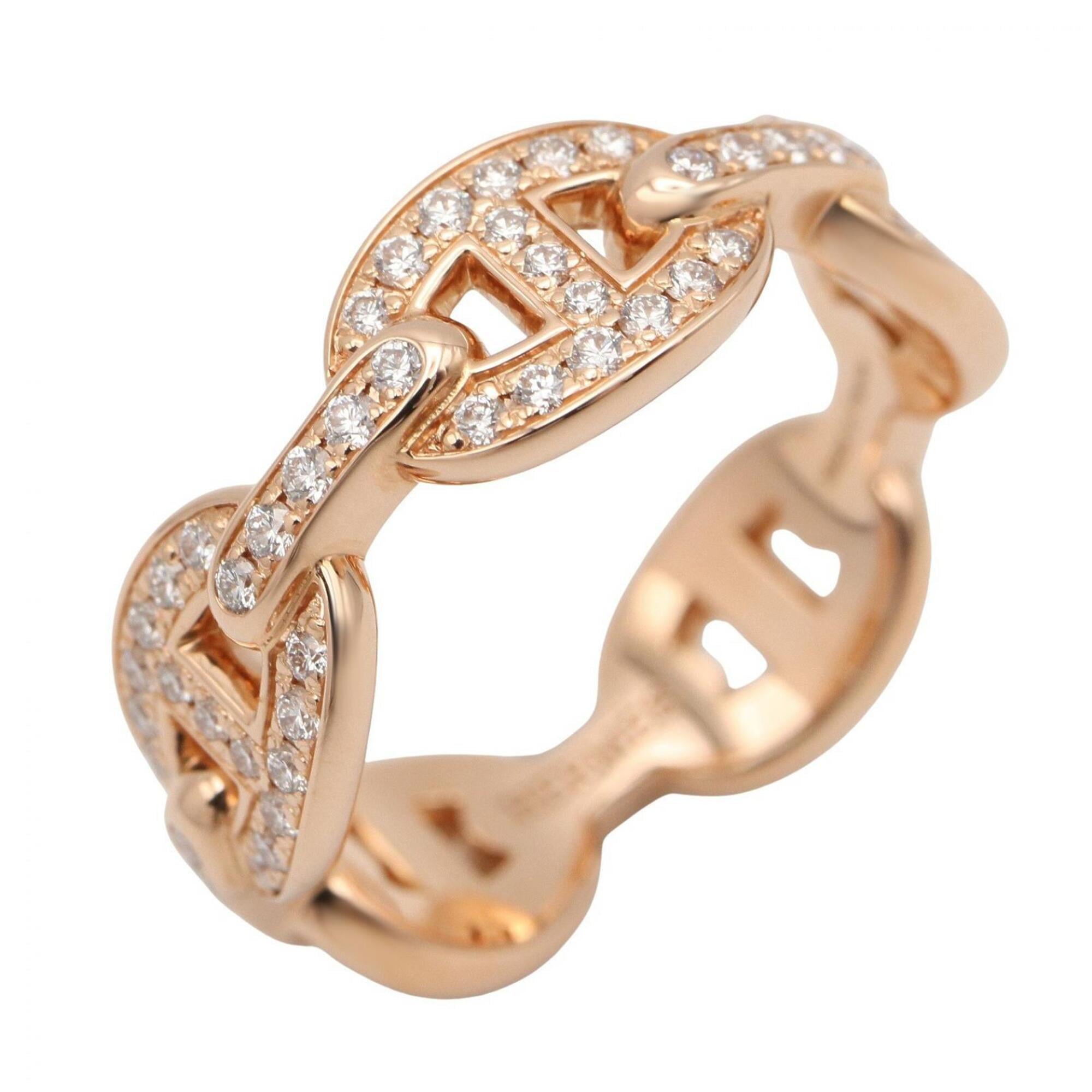 Hermes Gold Clear Pink Gold (18K) Band Ring (Pre-Owned)