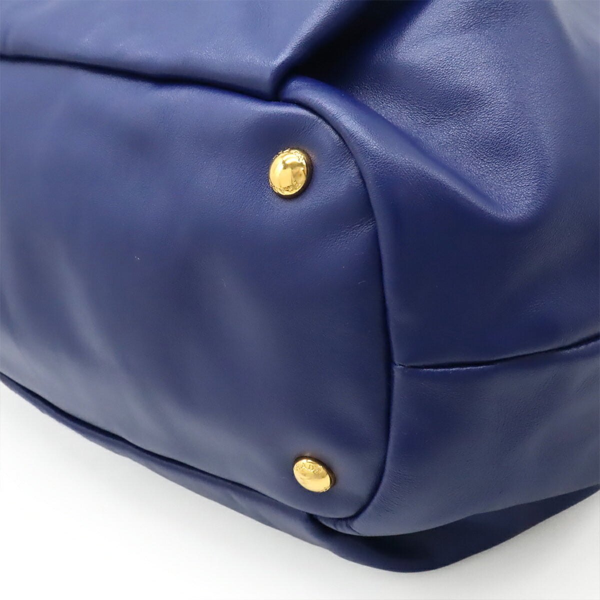 Prada Blue Leather Shoulder Bag Tote Bag (Pre-Owned)