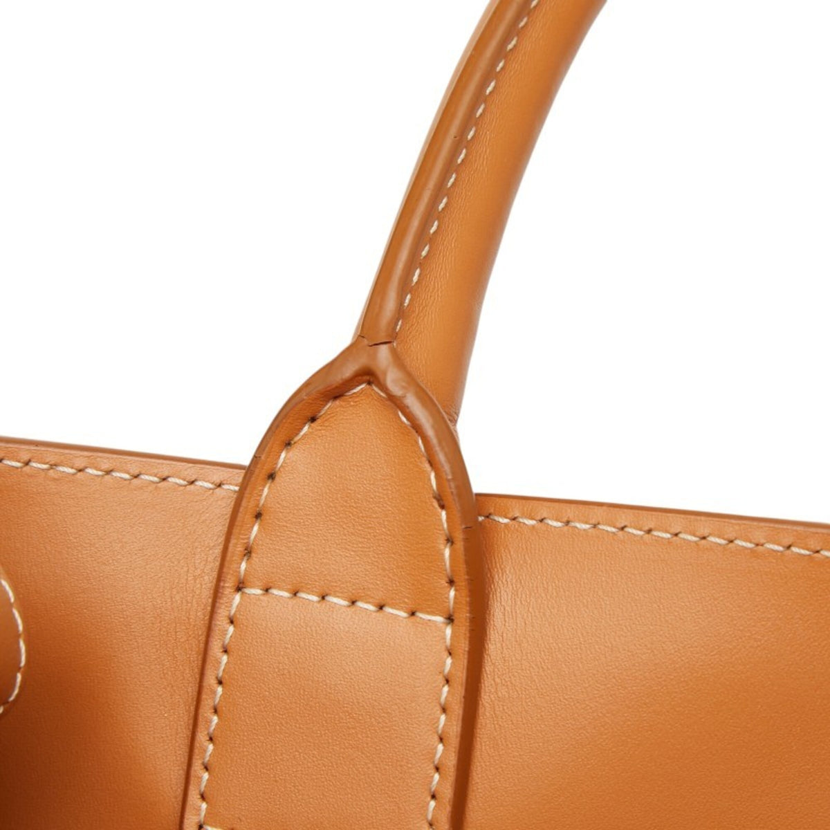 Celine Cabas Brown Ivory Canvas Leather Handbag Shoulder Bag (Pre-Owned)