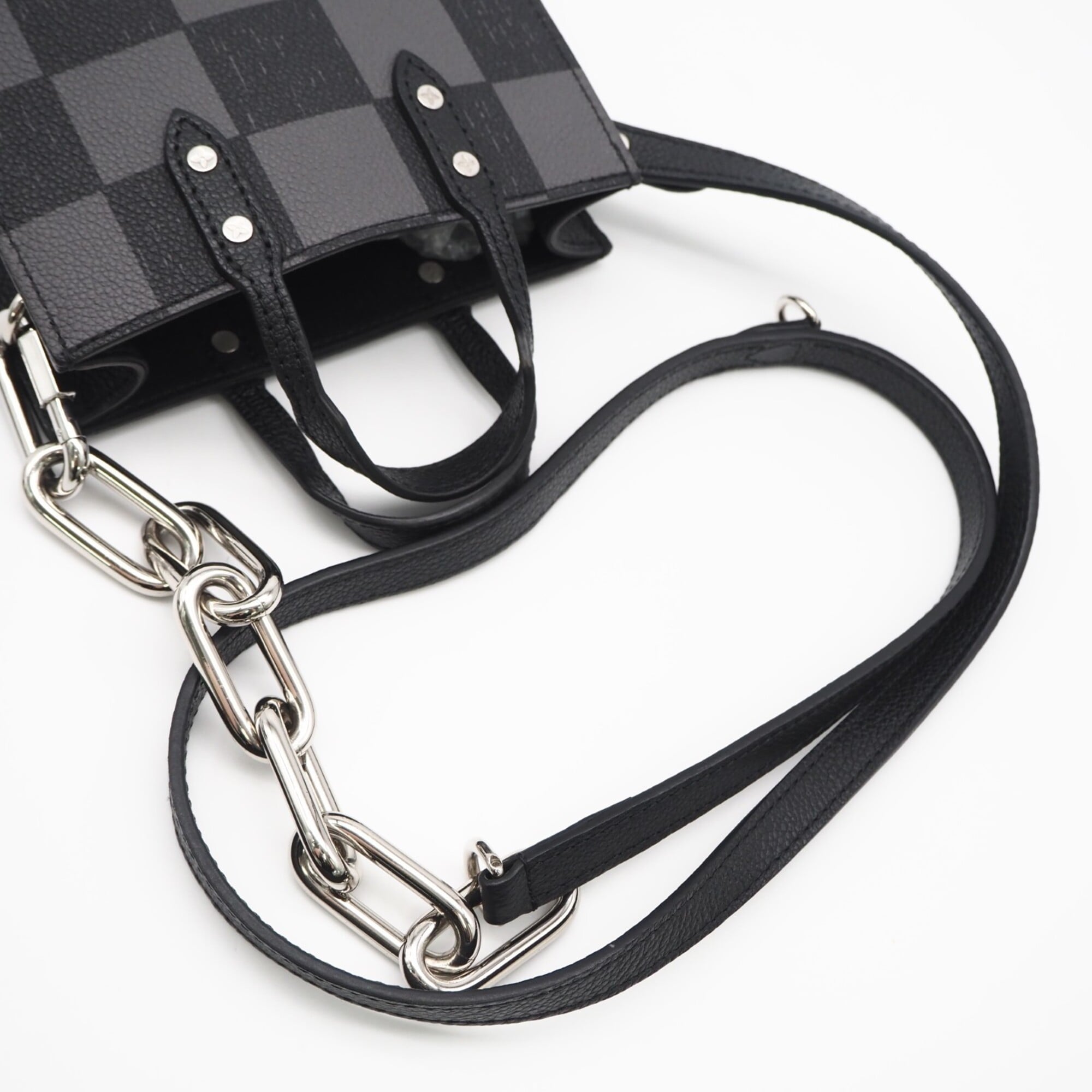 Louis Vuitton Black Damier Canvas Gray Coated Canvas Handbag (Pre-Owned)