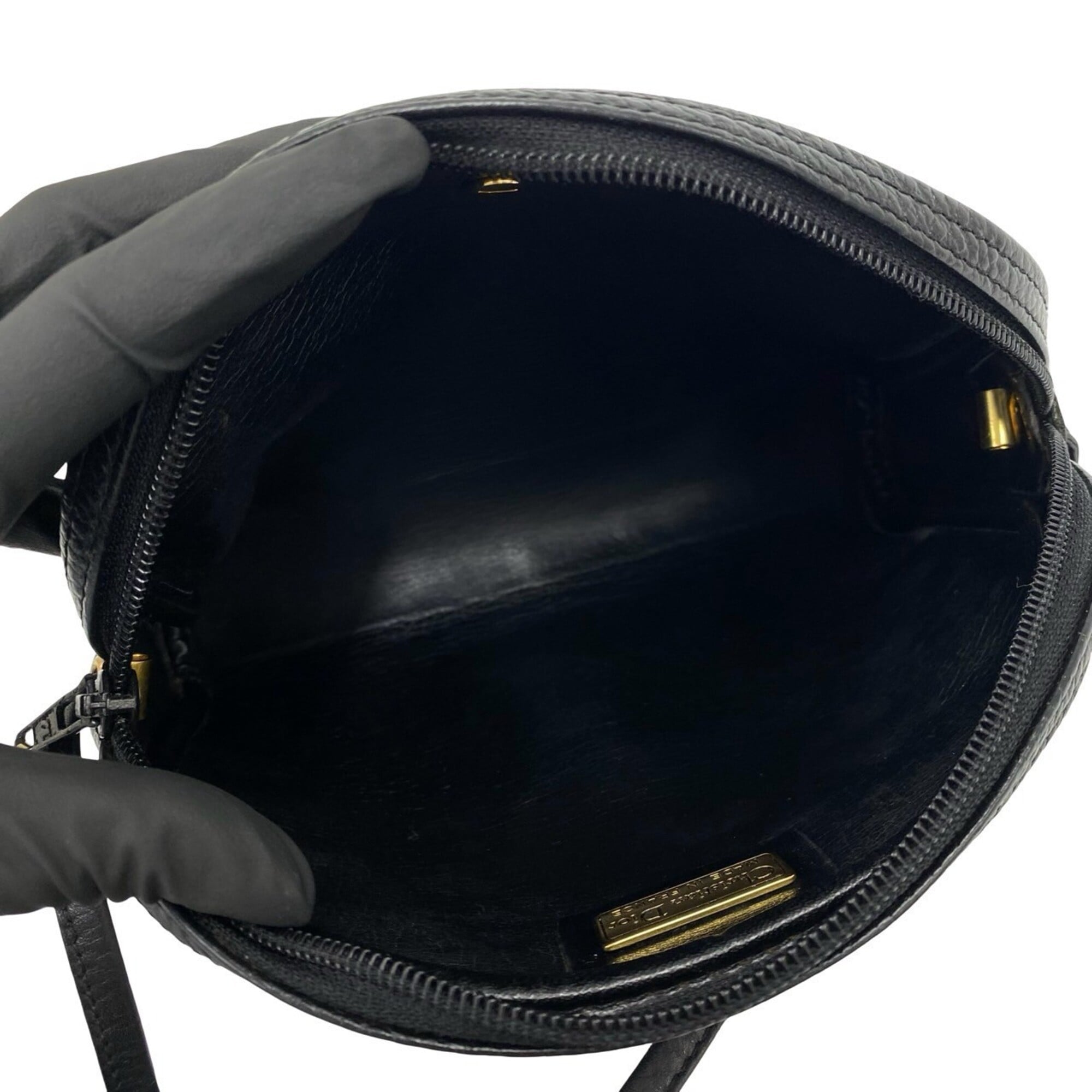 Christian Dior Black Leather Pochette Shoulder Bag (Pre-Owned)