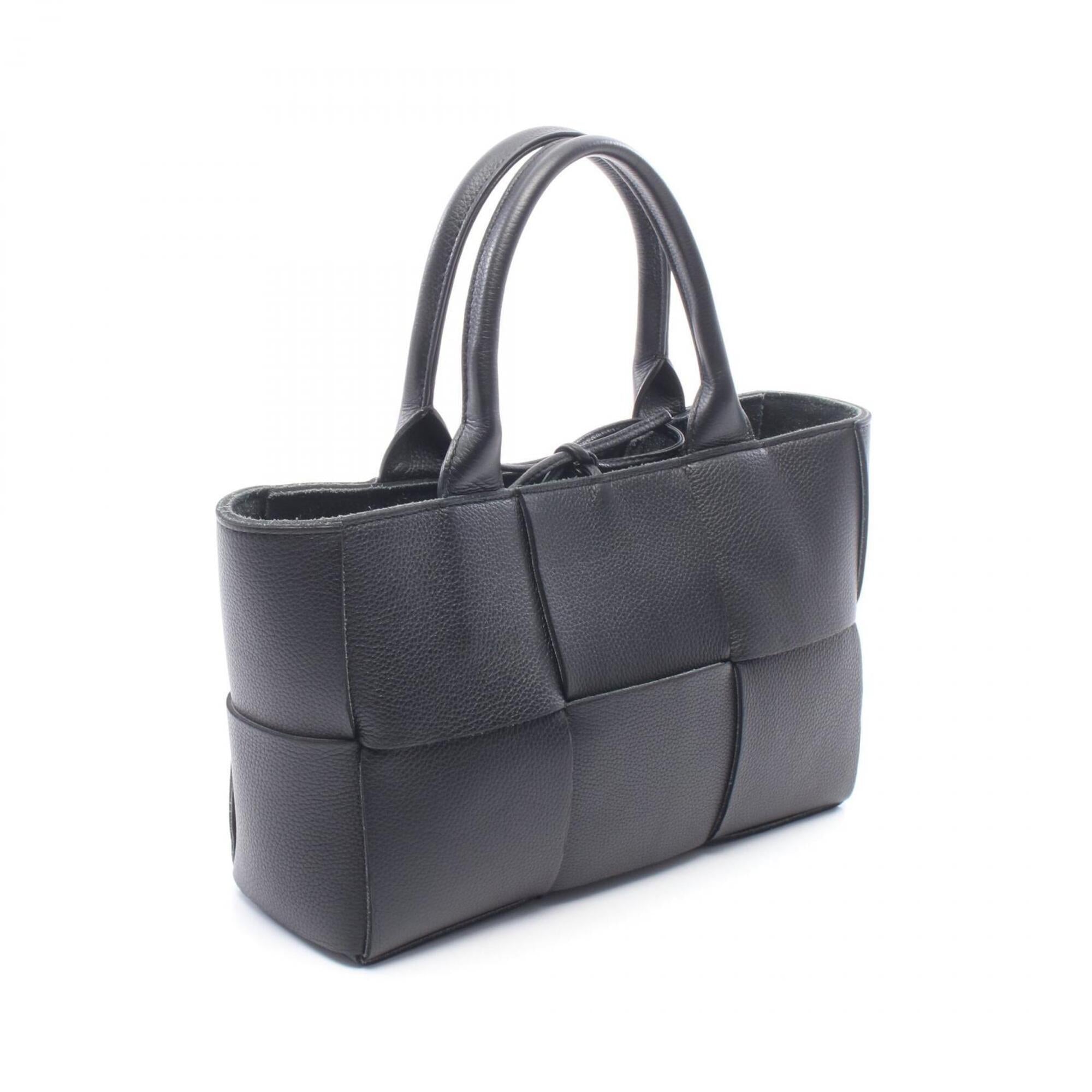 Bottega Veneta Black Leather Handbag Tote Bag (Pre-Owned)