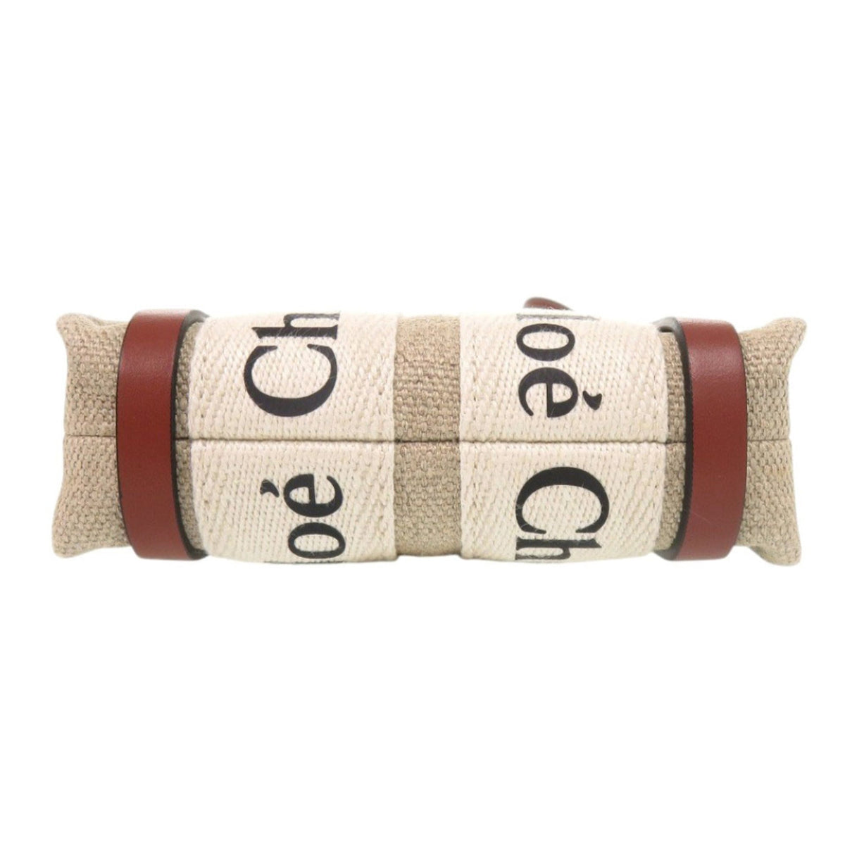 Chloé Beige Brown Leather Canvas Shoulder Bag (Pre-Owned)
