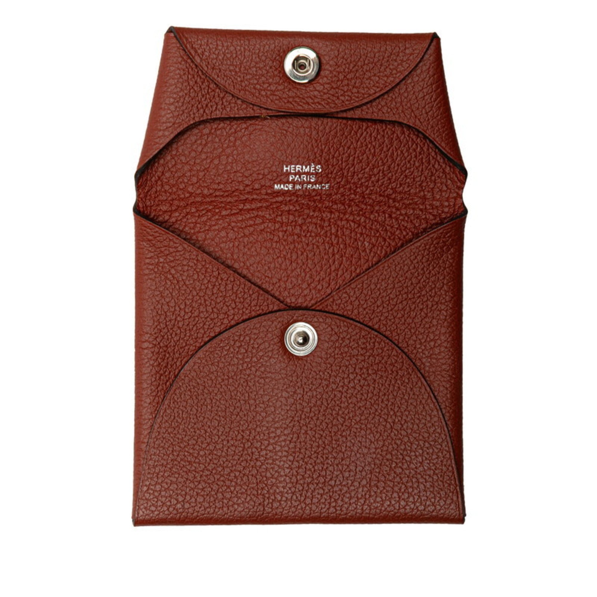 Hermes Bastia Brown Coin Purse/Coin Case (Pre-Owned)