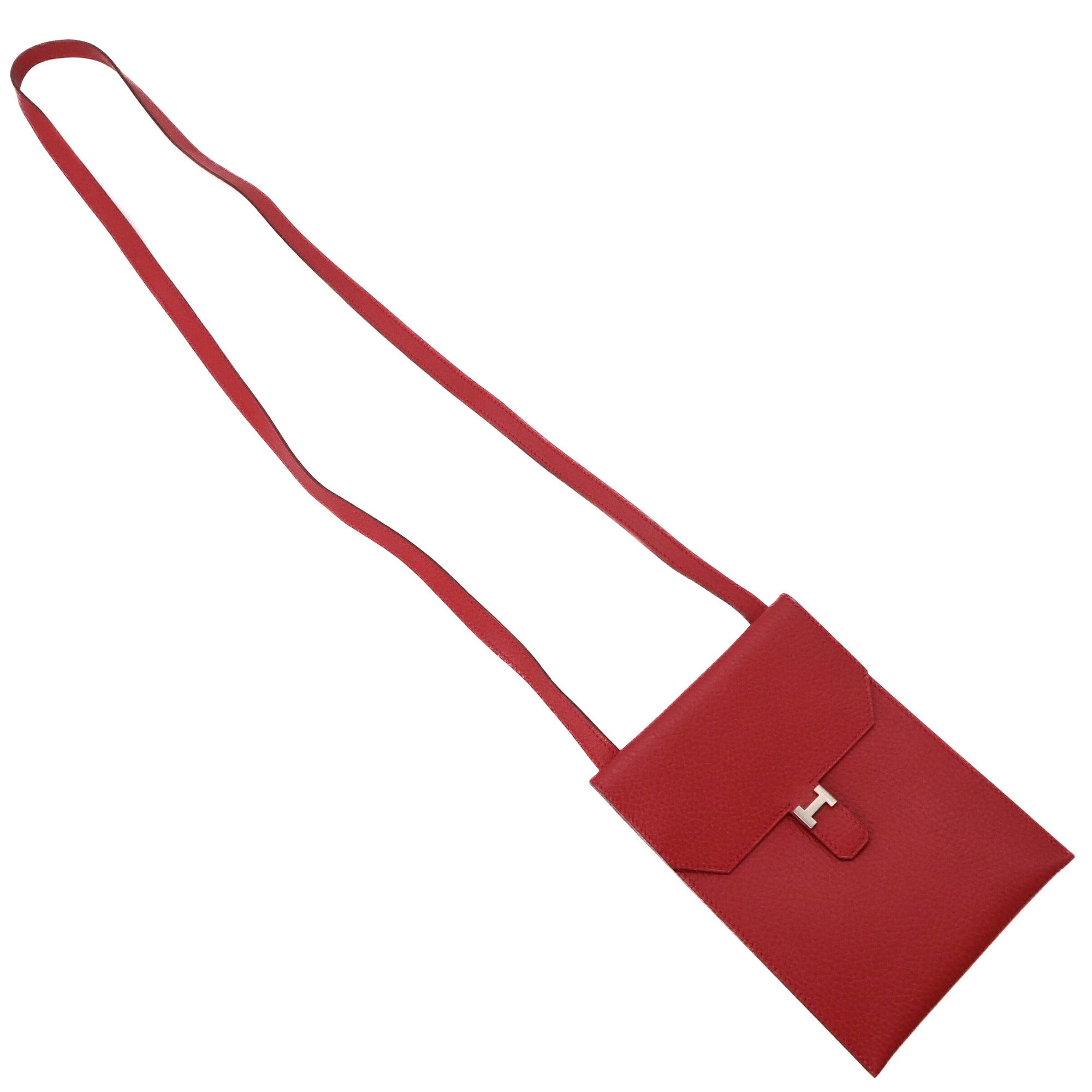 Hermes Red Color Ardennes Leather Pochette Shoulder Bag (Pre-Owned)