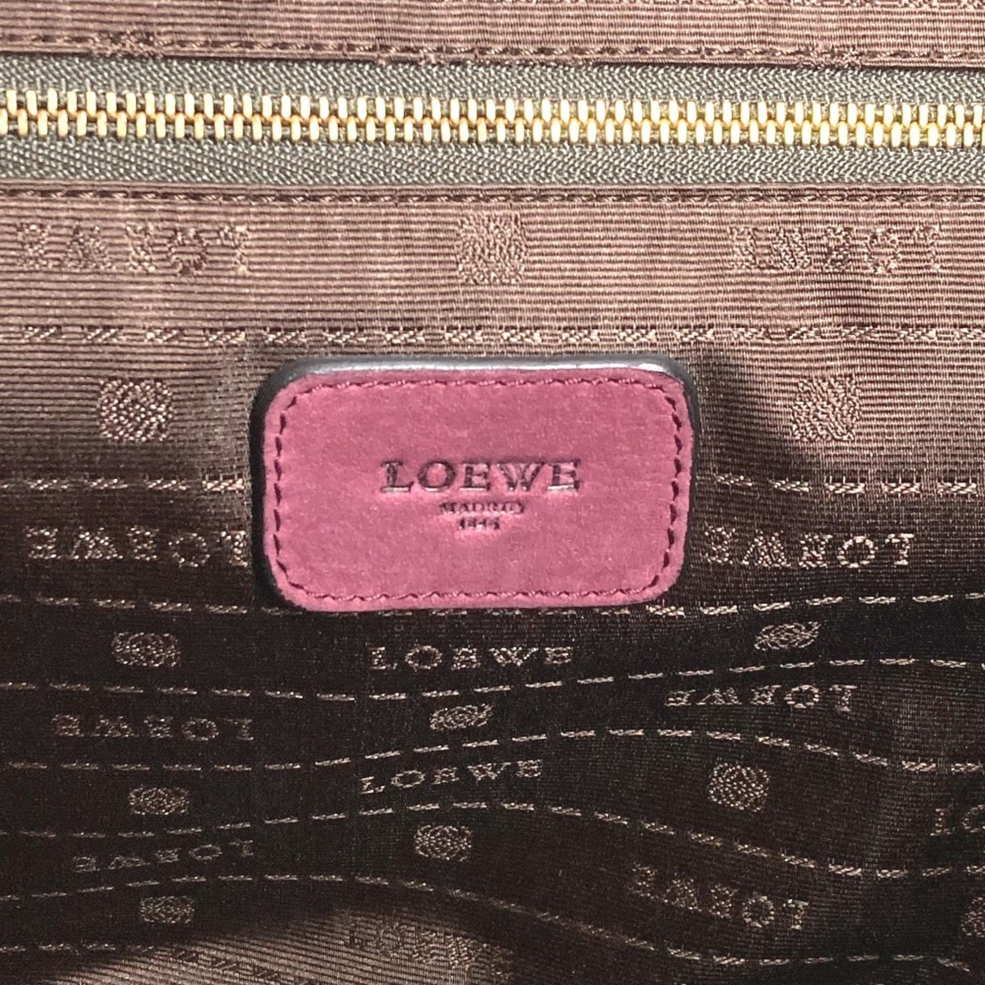 Loewe Bordeaux Leather Shoulder Bag Tote Bag (Pre-Owned)
