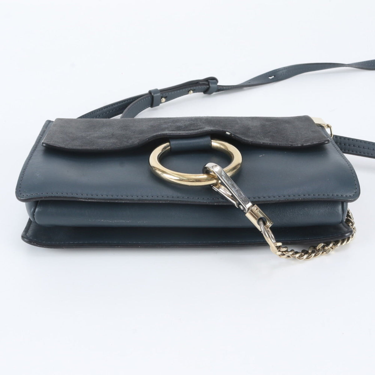 Chloé Navy Leather Crossbody Bag Handbag Shoulder Bag Tote Bag (Pre-Owned)